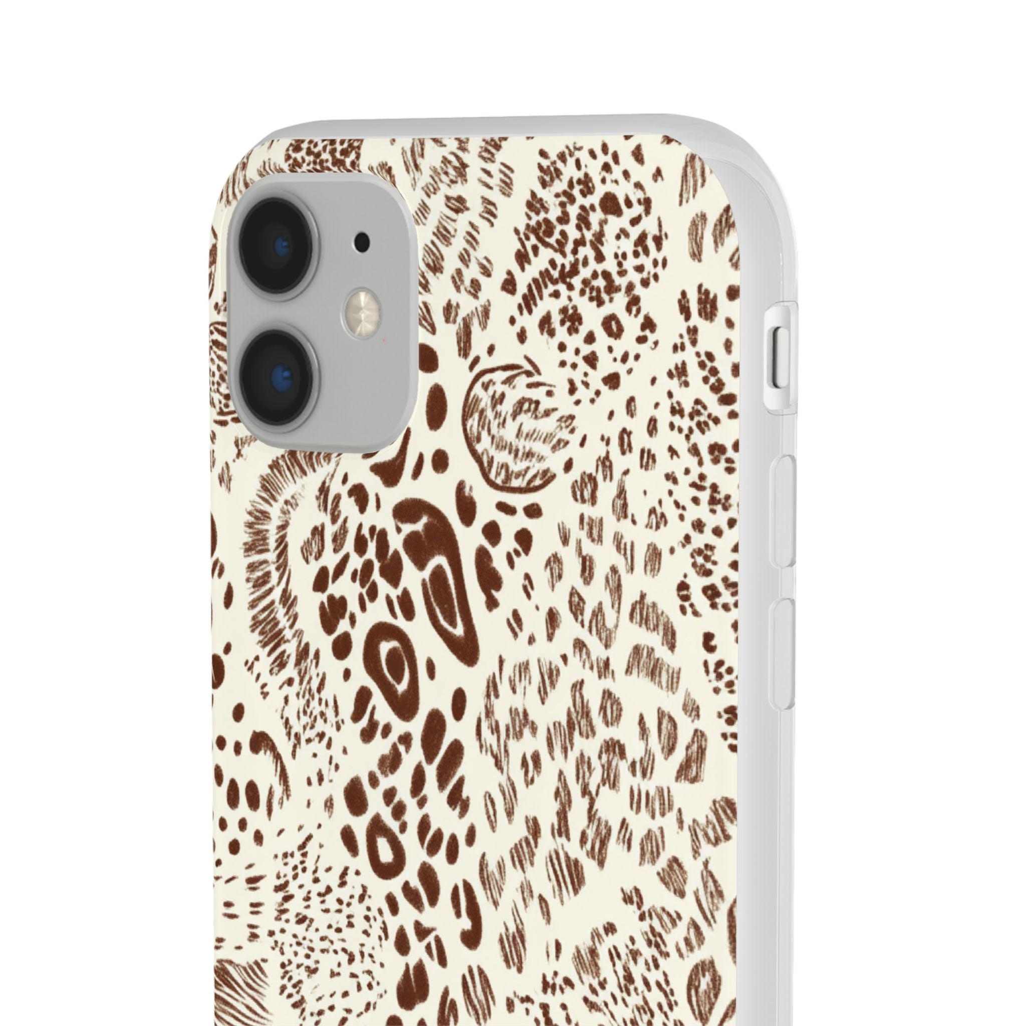 Brown Animal Print Flexi Case, Artsulli - Art is Long, Life is Short, Phone Case, , , , , , ,