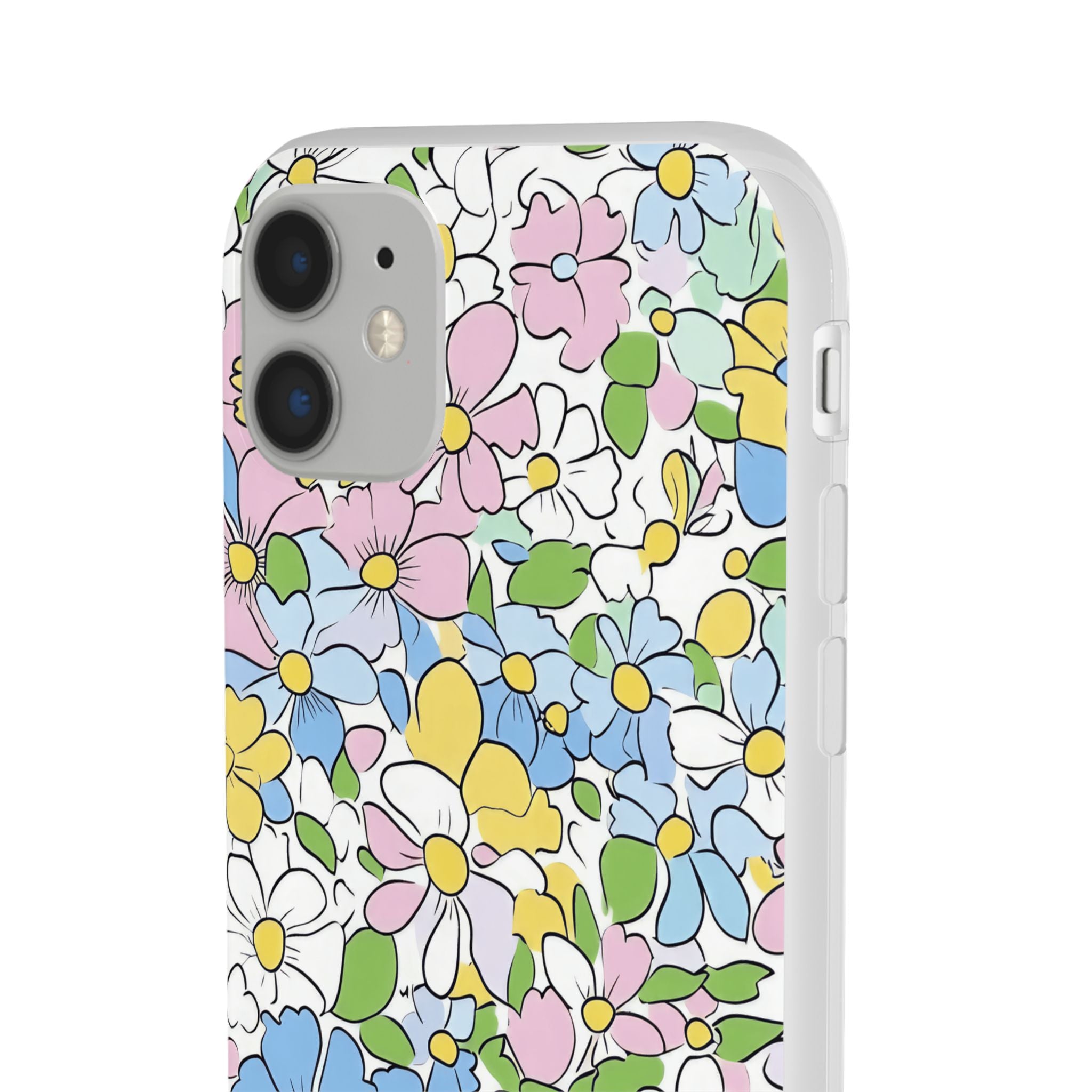 Colorful Floral Clear Flexi Case, Artsulli - Art is Long, Life is Short, Phone Case, , , , , , ,