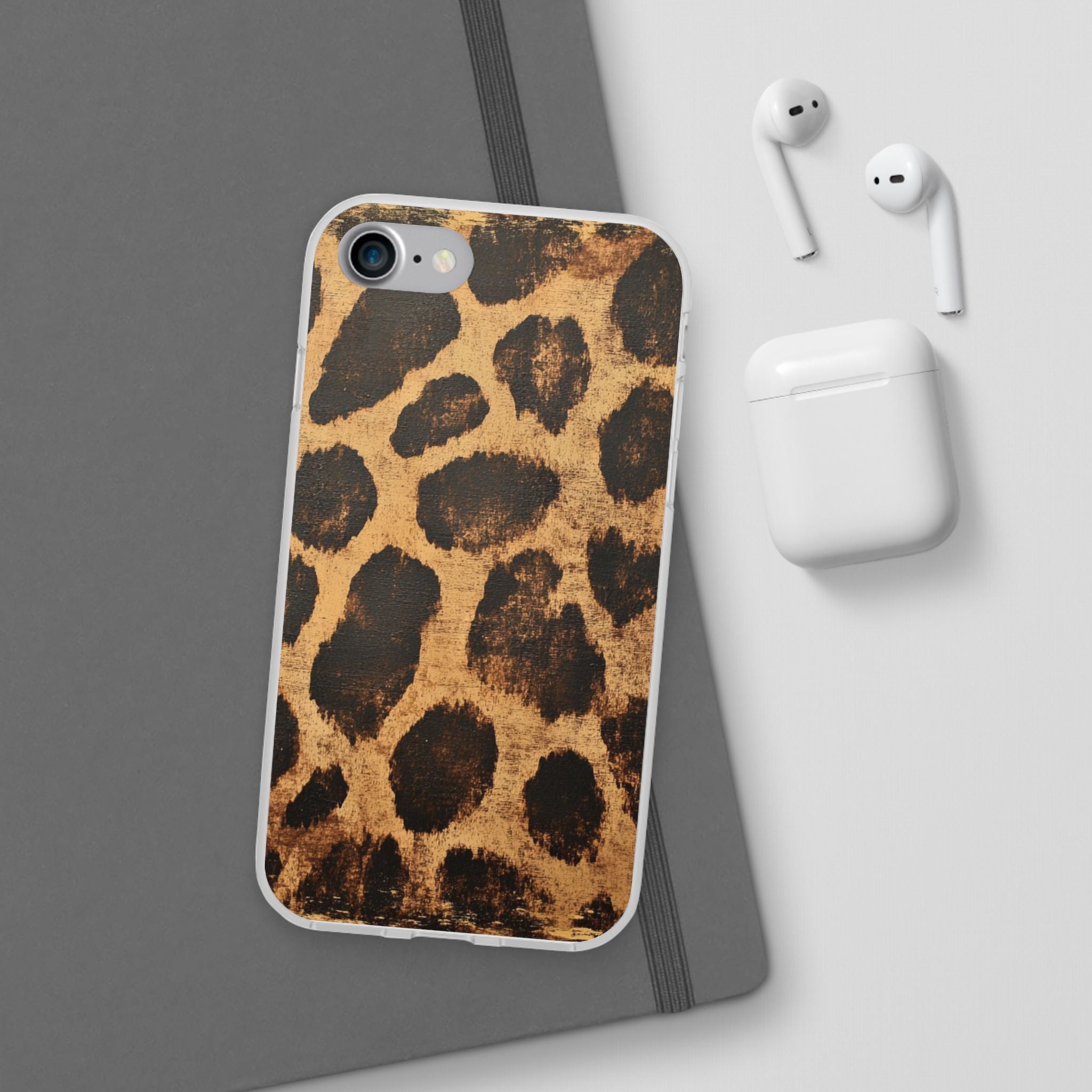Brown Leopard Print iPhone Case, Artsulli - Art is Long, Life is Short, Phone Case, , , , , , ,