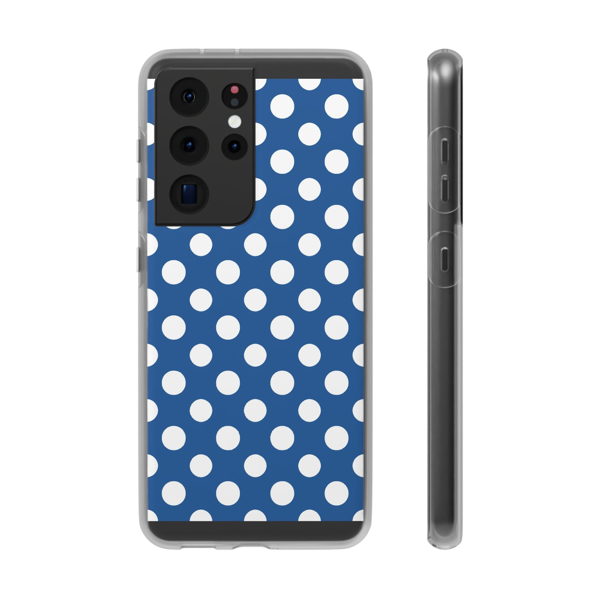Blue and White Polka Dot iPhone Case, Artsulli - Art is Long, Life is Short, Phone Case, Size, Samsung Galaxy S21 Ultra with gift packaging, , , , , 17056055040190013172
