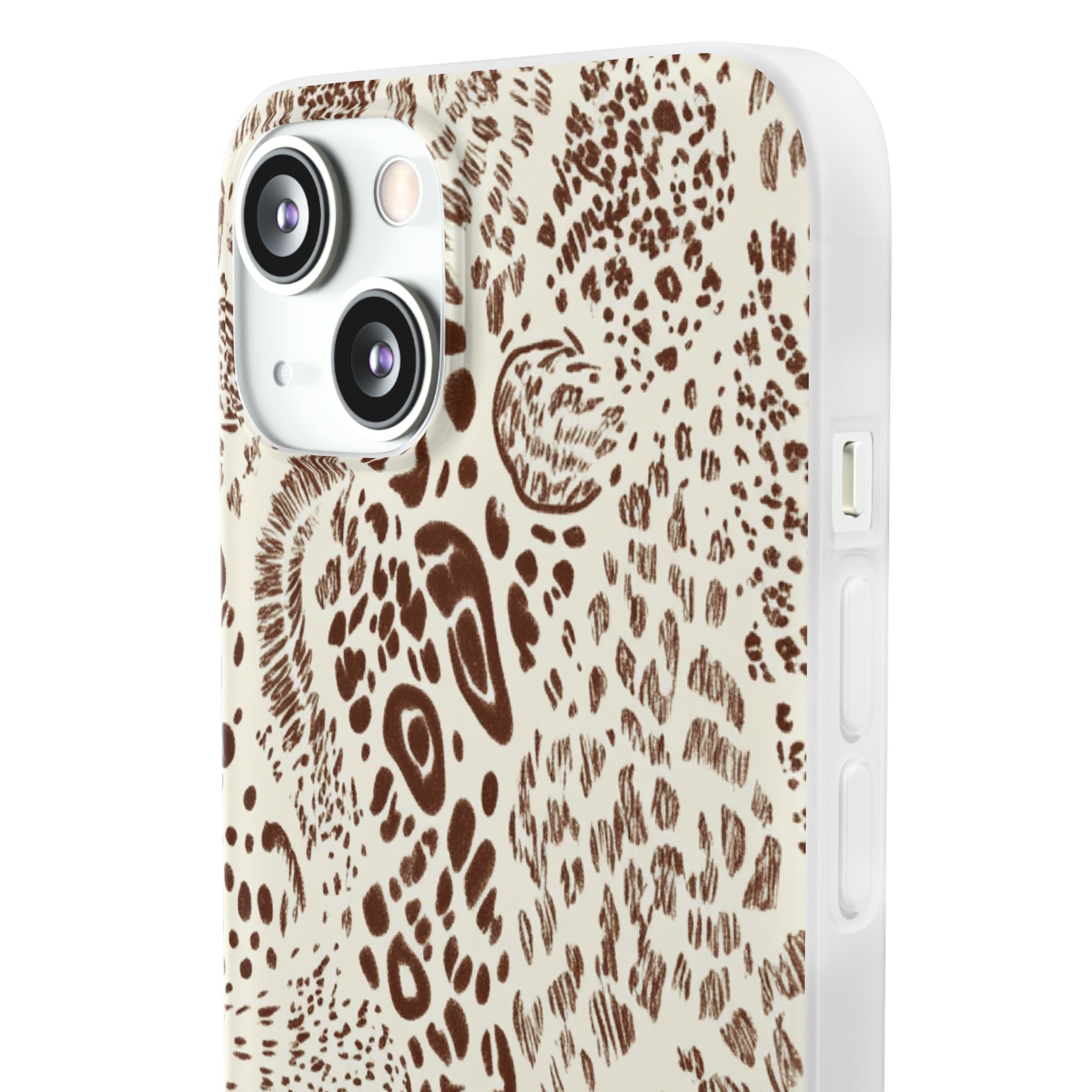Brown Animal Print Flexi Case, Artsulli - Art is Long, Life is Short, Phone Case, , , , , , ,