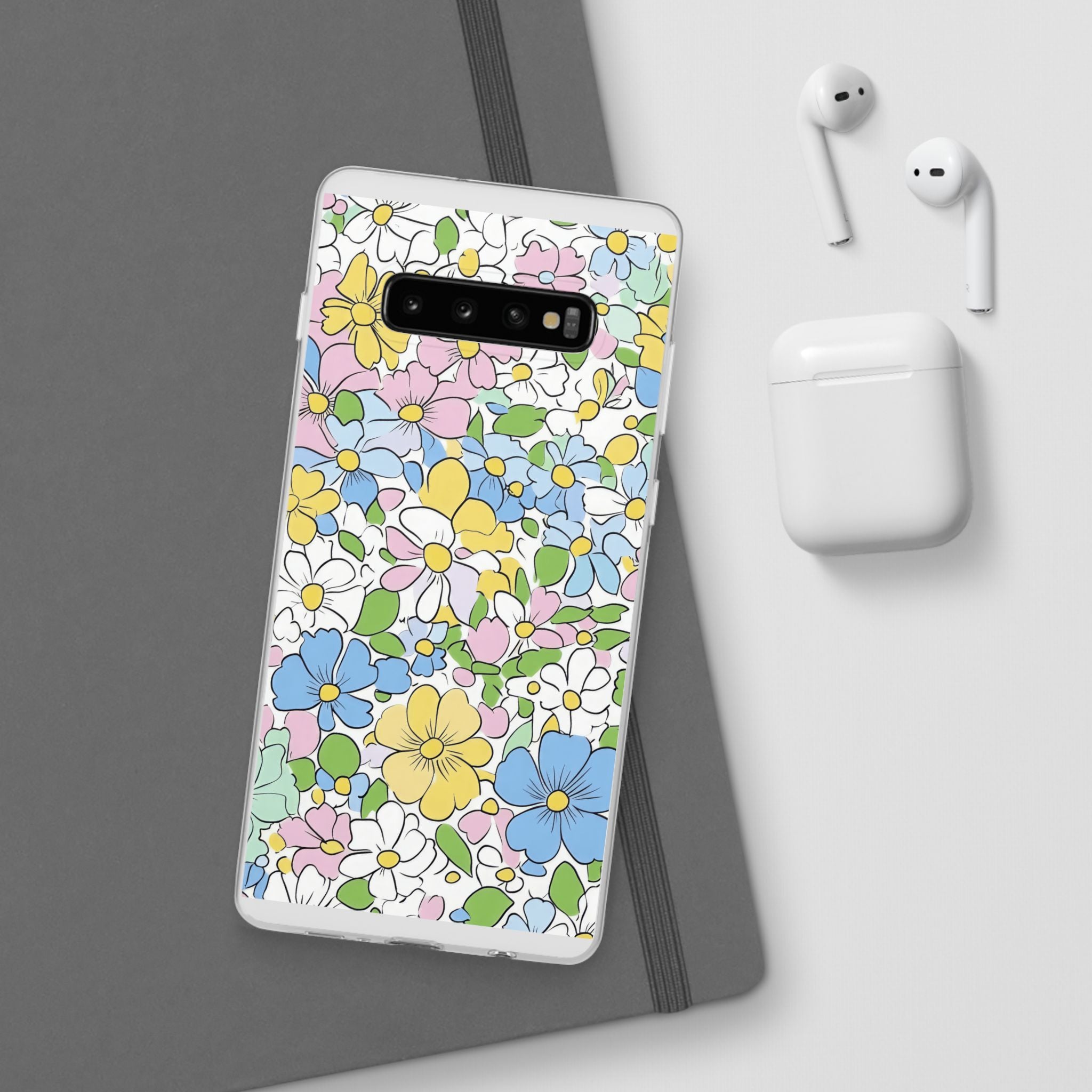 Colorful Floral Clear Flexi Case, Artsulli - Art is Long, Life is Short, Phone Case, , , , , , ,