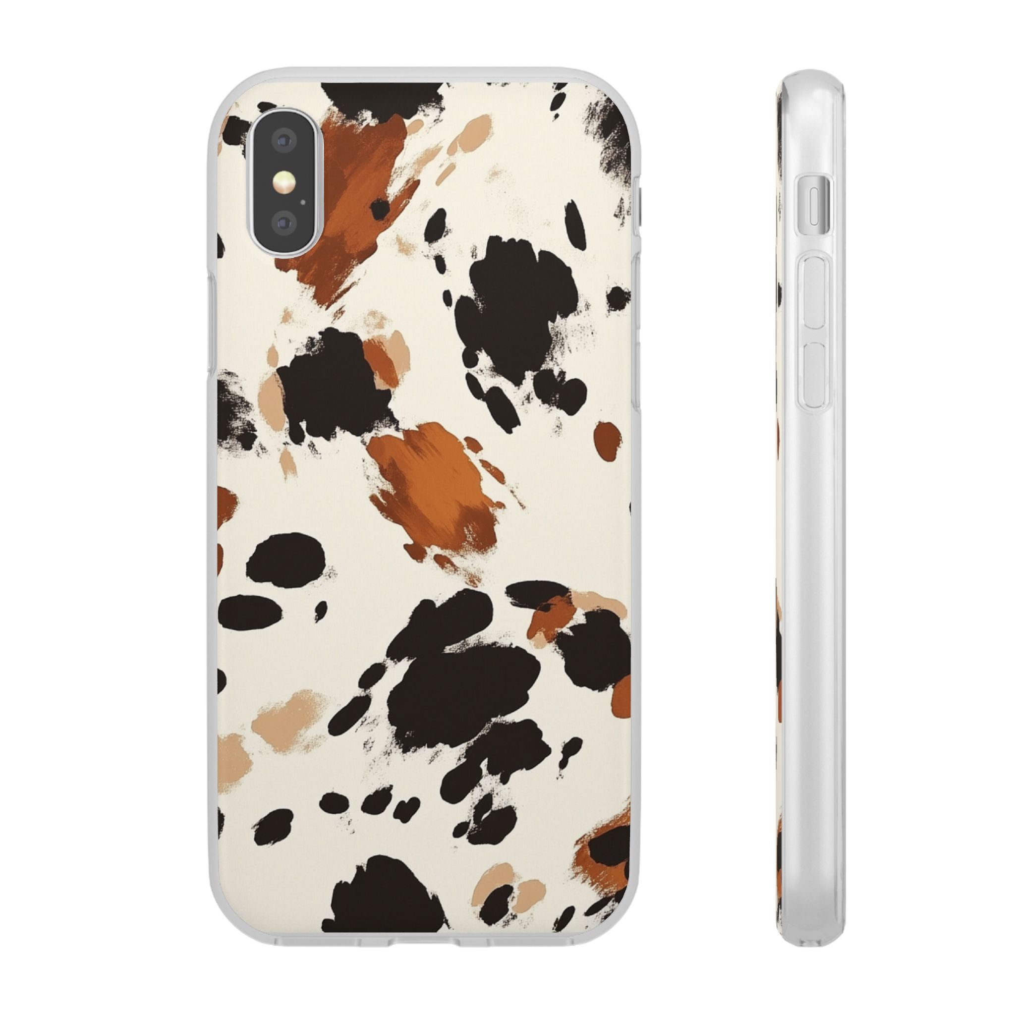 Brown Cow Print Phone Case, Artsulli - Art is Long, Life is Short, Phone Case, Size, iPhone XS, , , , , 33946519001454681200