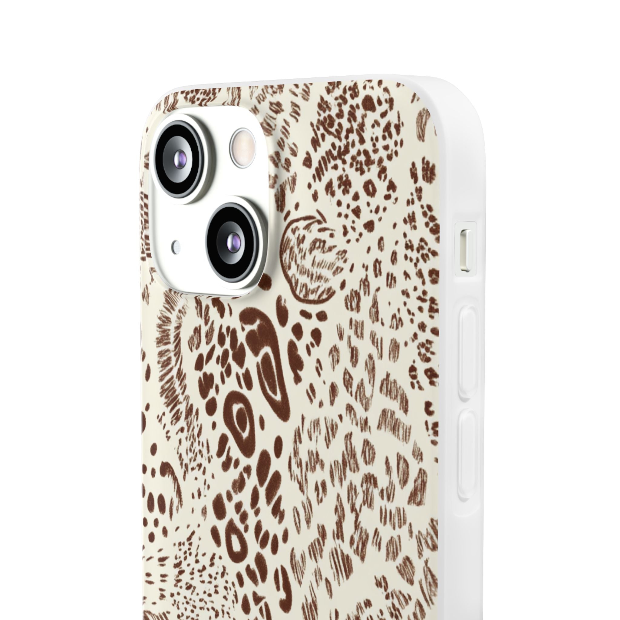 Brown Animal Print Flexi Case, Artsulli - Art is Long, Life is Short, Phone Case, , , , , , ,