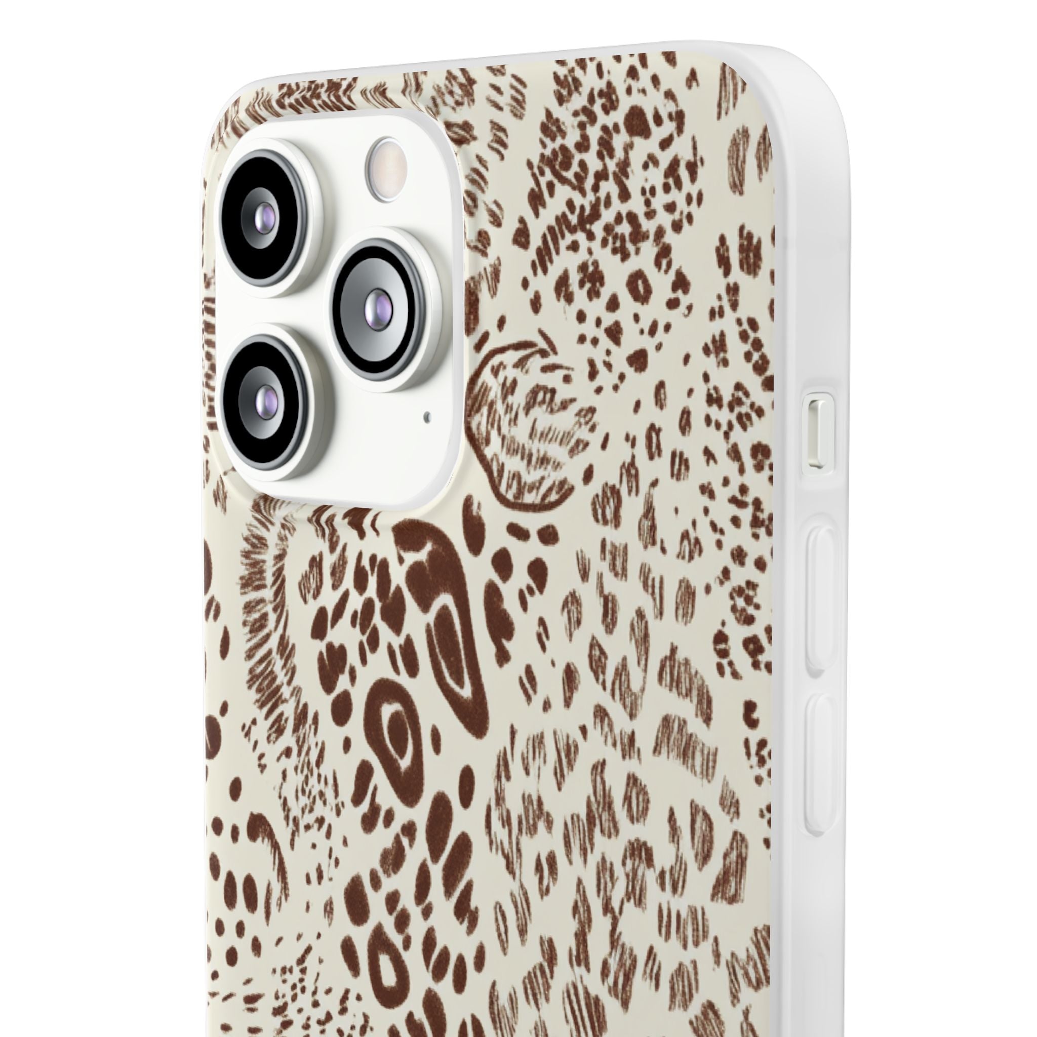 Brown Animal Print Flexi Case, Artsulli - Art is Long, Life is Short, Phone Case, , , , , , ,