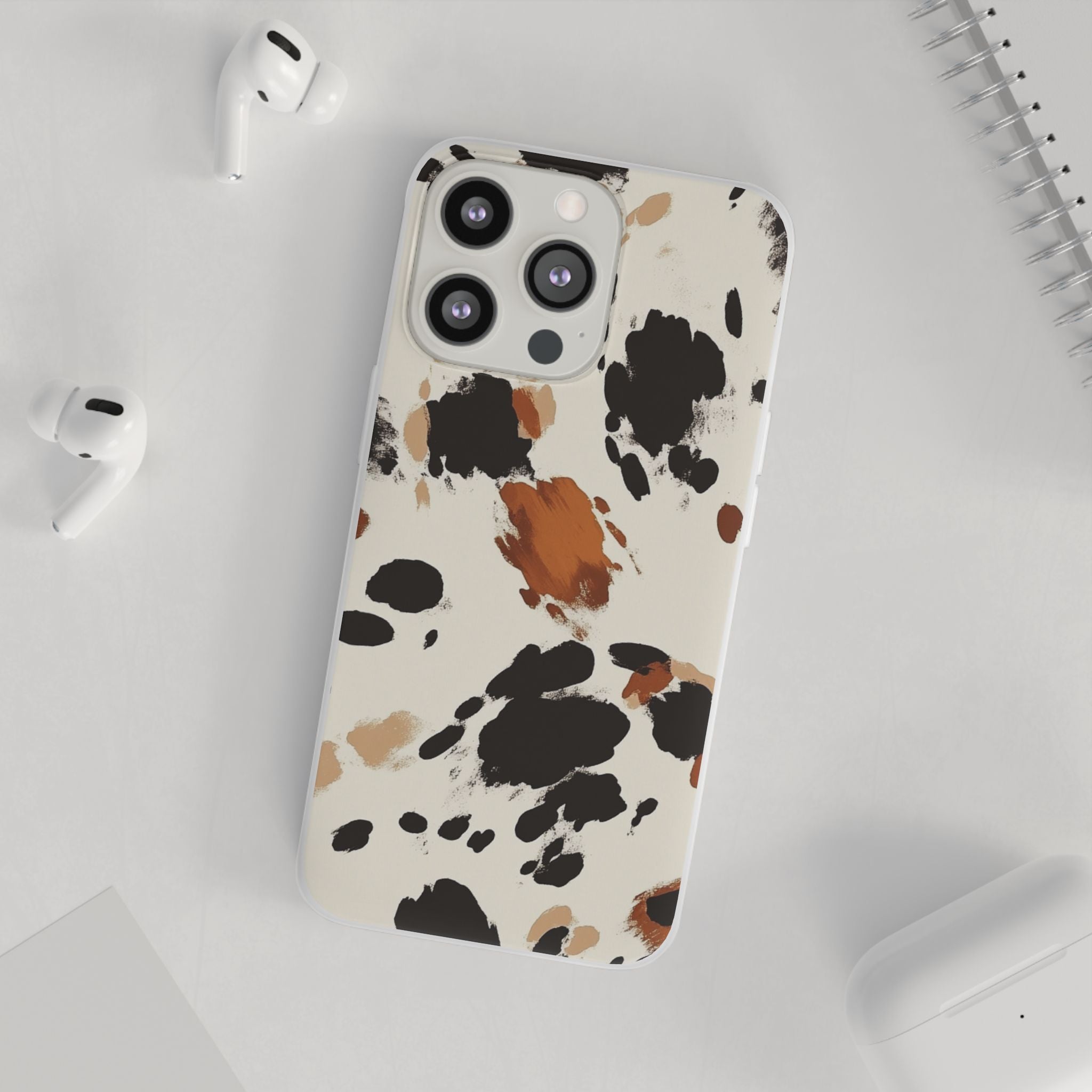 Brown Cow Print Phone Case, Artsulli - Art is Long, Life is Short, Phone Case, , , , , , ,