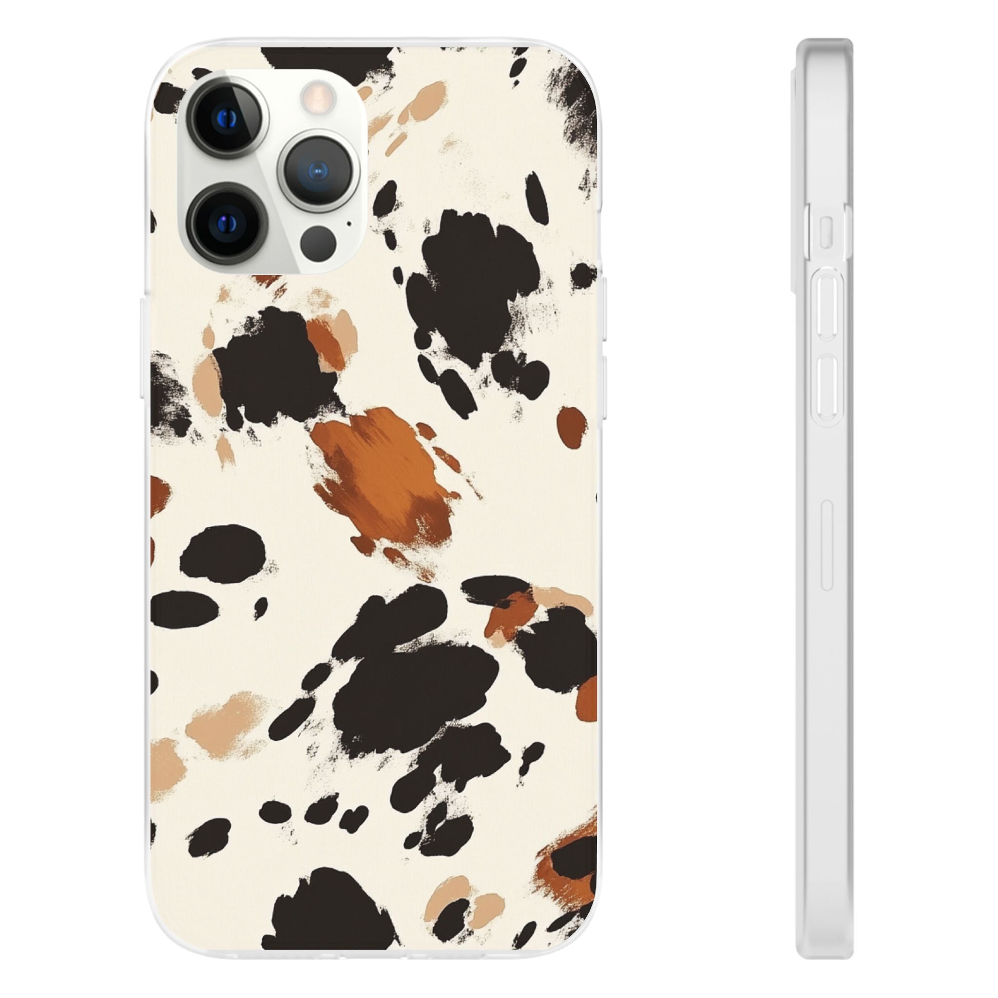 Brown Cow Print Phone Case, Artsulli - Art is Long, Life is Short, Phone Case, Size, iPhone 12 Pro Max, , , , , 21614576439229050818