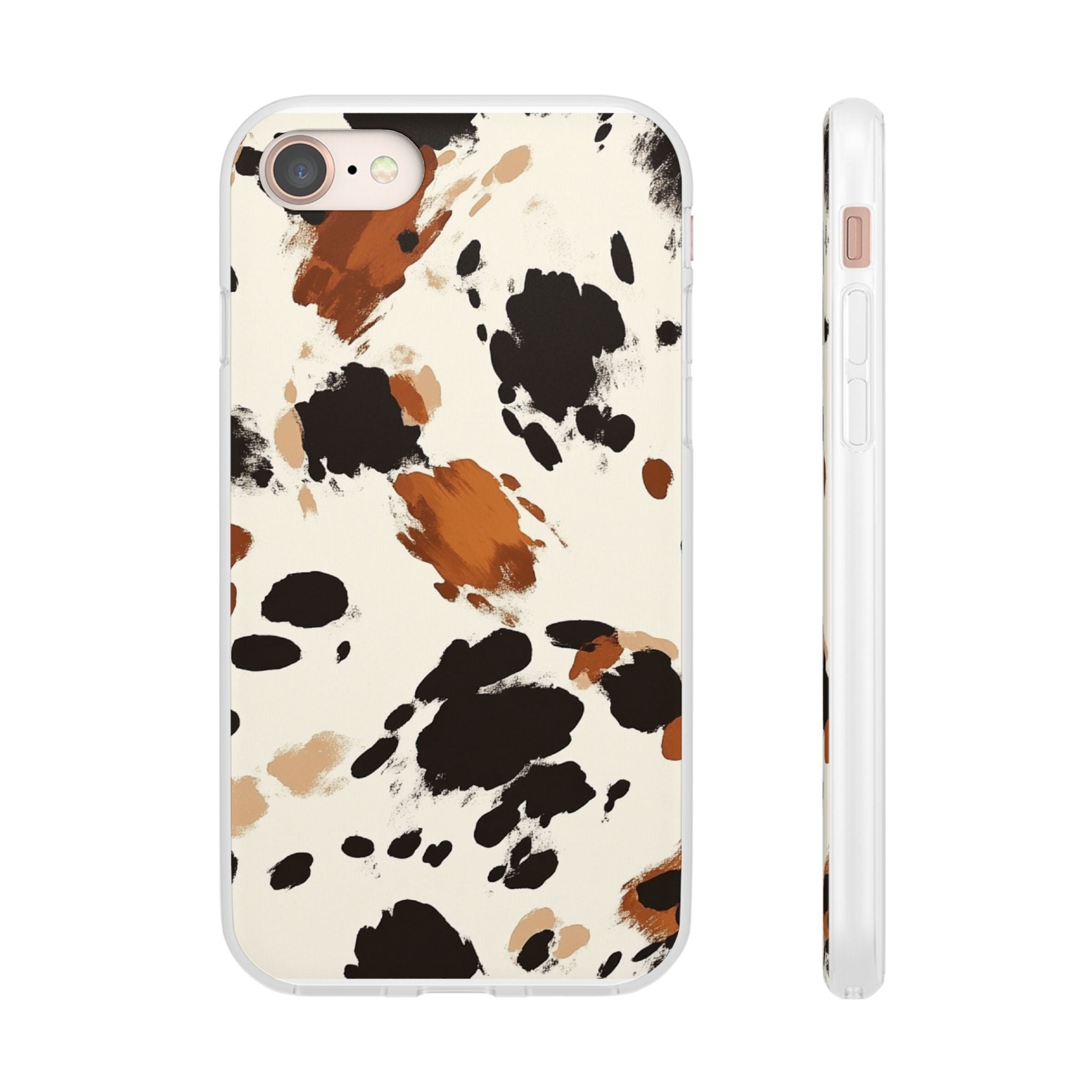 Brown Cow Print Phone Case, Artsulli - Art is Long, Life is Short, Phone Case, Size, iPhone 8 with gift packaging, , , , , 97798020658300056720