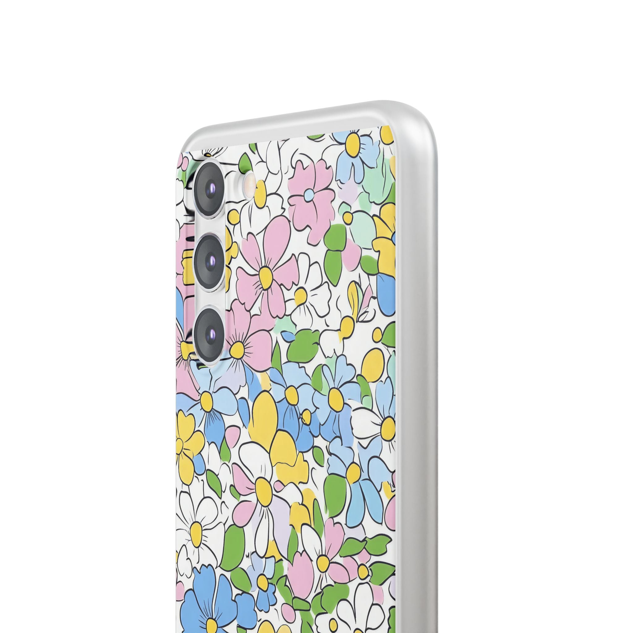 Colorful Floral Clear Flexi Case, Artsulli - Art is Long, Life is Short, Phone Case, , , , , , ,