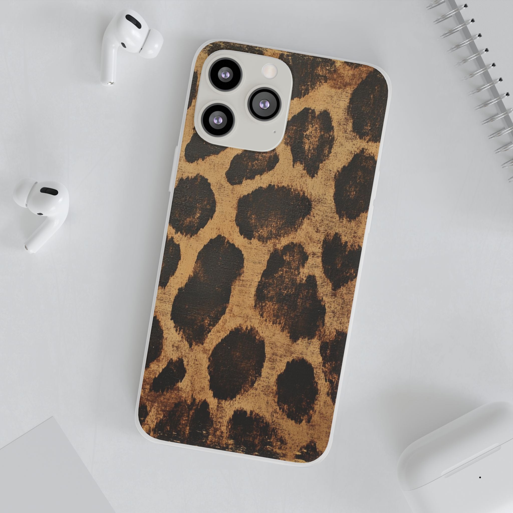 Brown Leopard Print iPhone Case, Artsulli - Art is Long, Life is Short, Phone Case, , , , , , ,