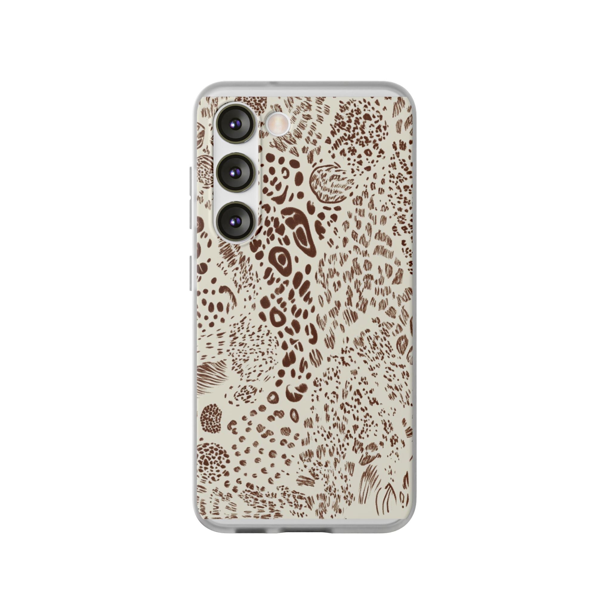 Brown Animal Print Flexi Case, Artsulli - Art is Long, Life is Short, Phone Case, Size, Samsung Galaxy S23, , , , , 18966963955049244674