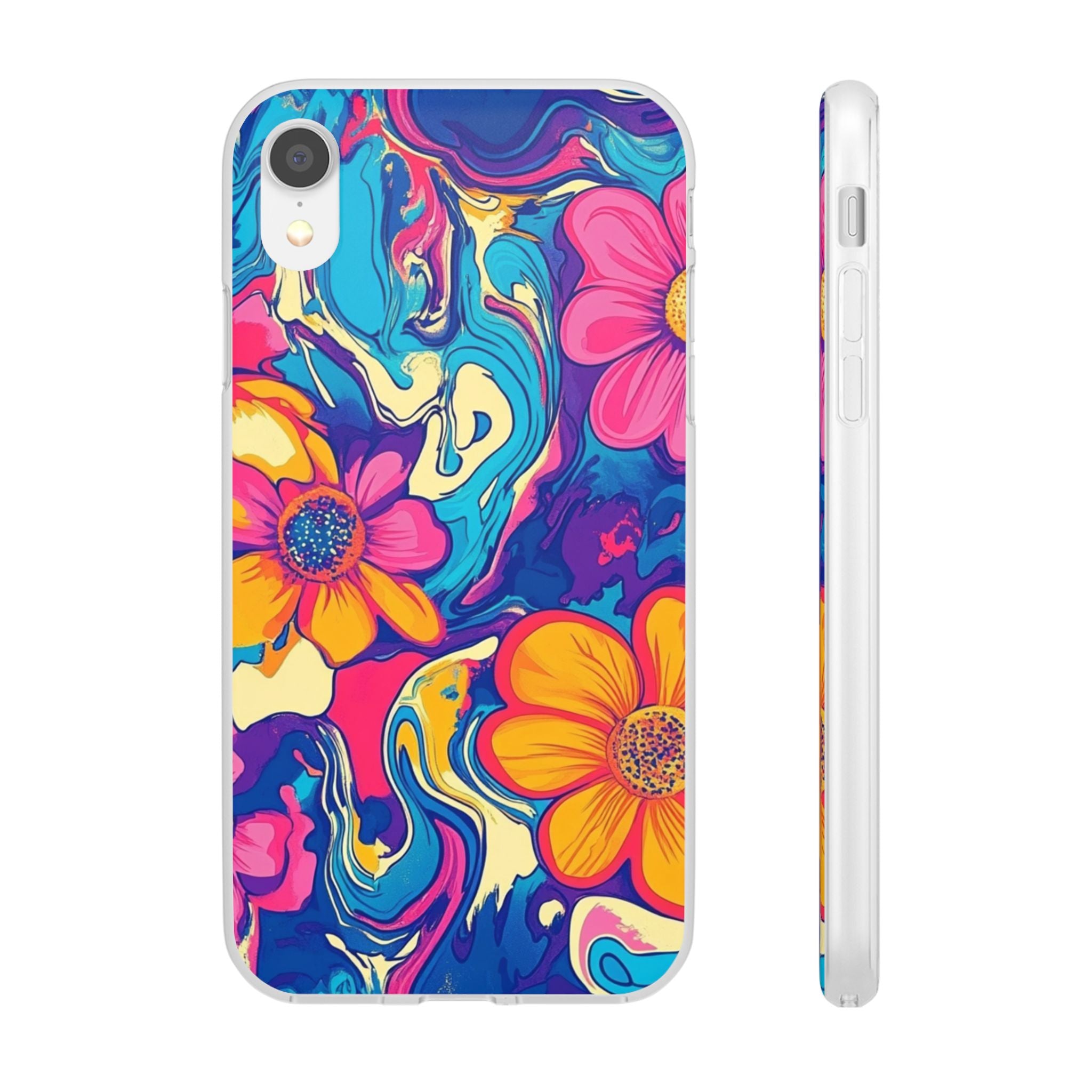 Vibrant Psychedelic Floral Flexi Case, Artsulli - Art is Long, Life is Short, Phone Case, Size, iPhone XR, , , , , 24908967455245650619