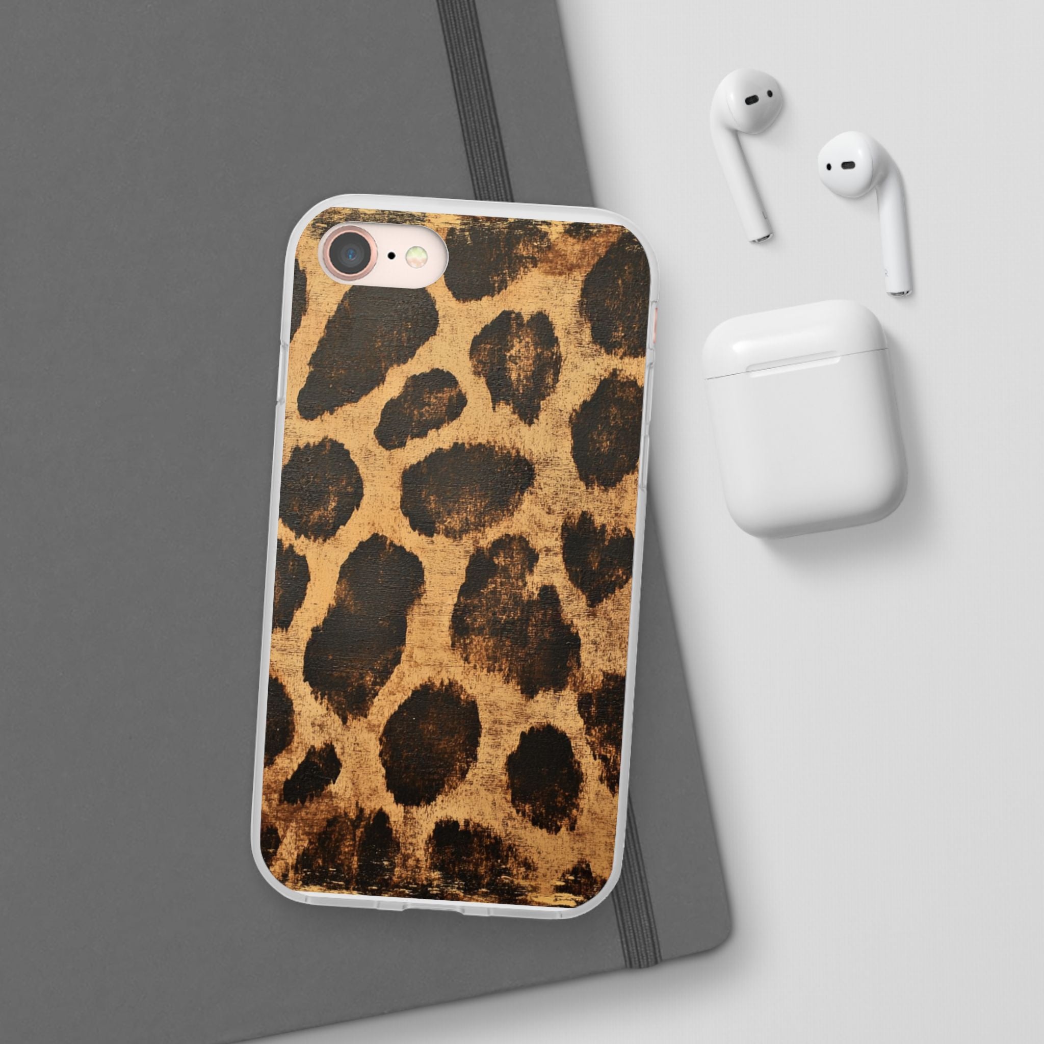Brown Leopard Print iPhone Case, Artsulli - Art is Long, Life is Short, Phone Case, , , , , , ,