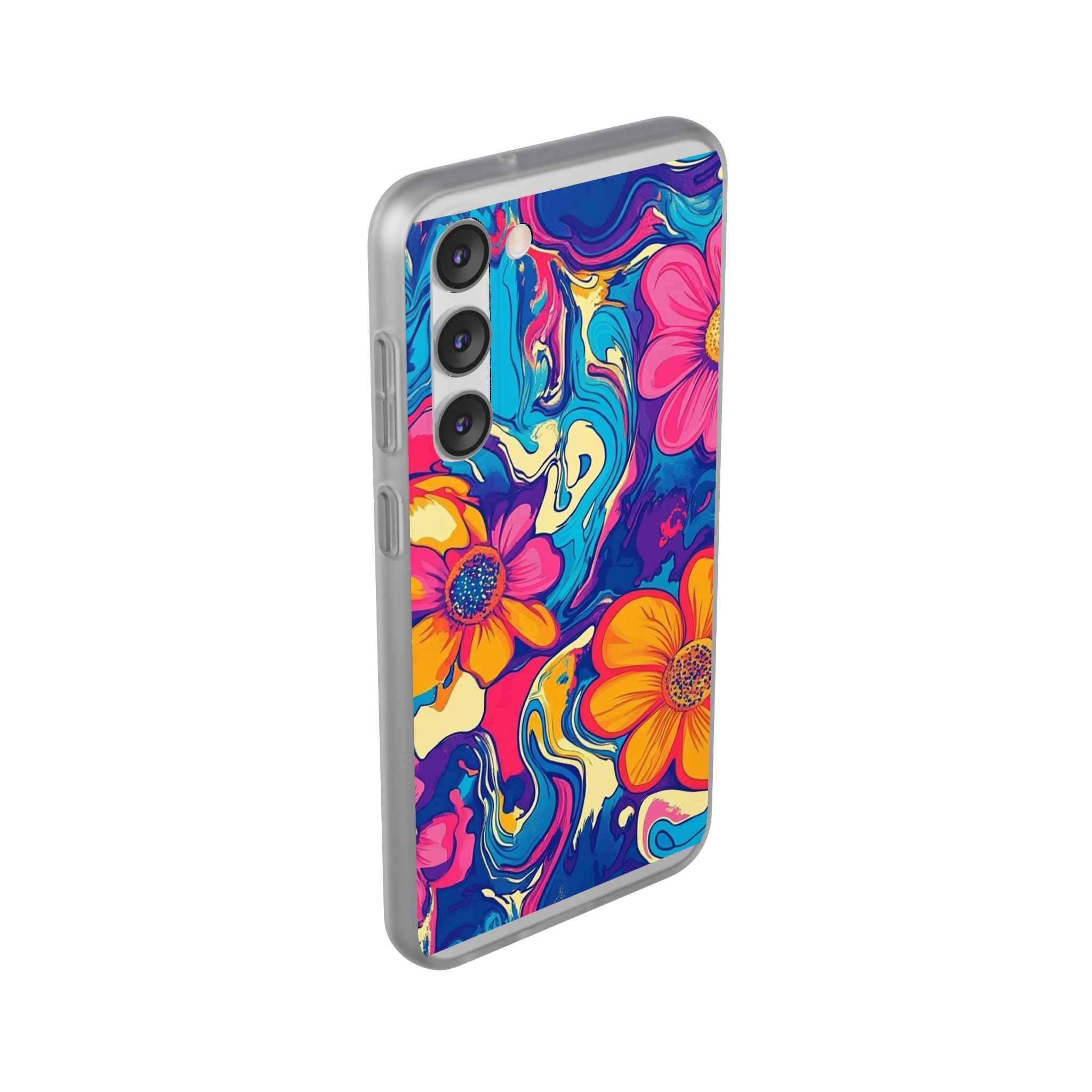 Vibrant Psychedelic Floral Flexi Case, Artsulli - Art is Long, Life is Short, Phone Case, , , , , , ,