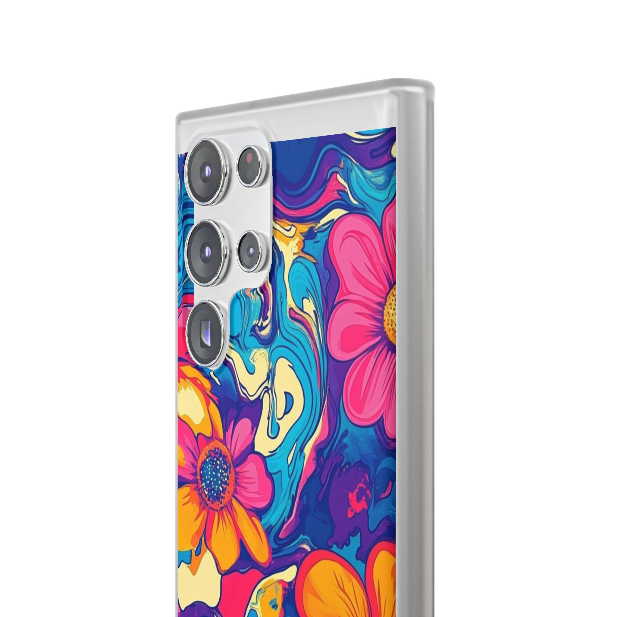 Vibrant Psychedelic Floral Flexi Case, Artsulli - Art is Long, Life is Short, Phone Case, , , , , , ,