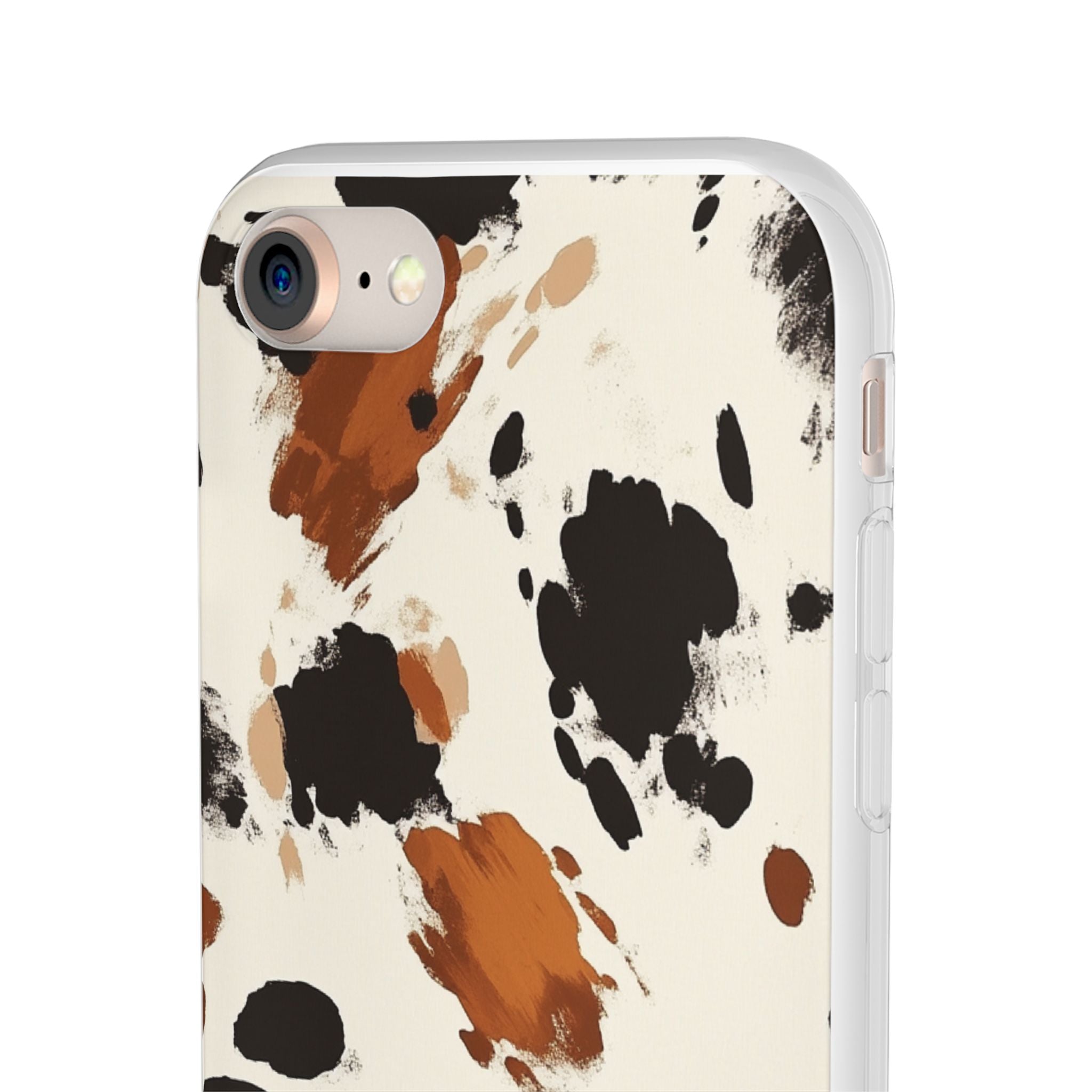 Brown Cow Print Phone Case, Artsulli - Art is Long, Life is Short, Phone Case, , , , , , ,