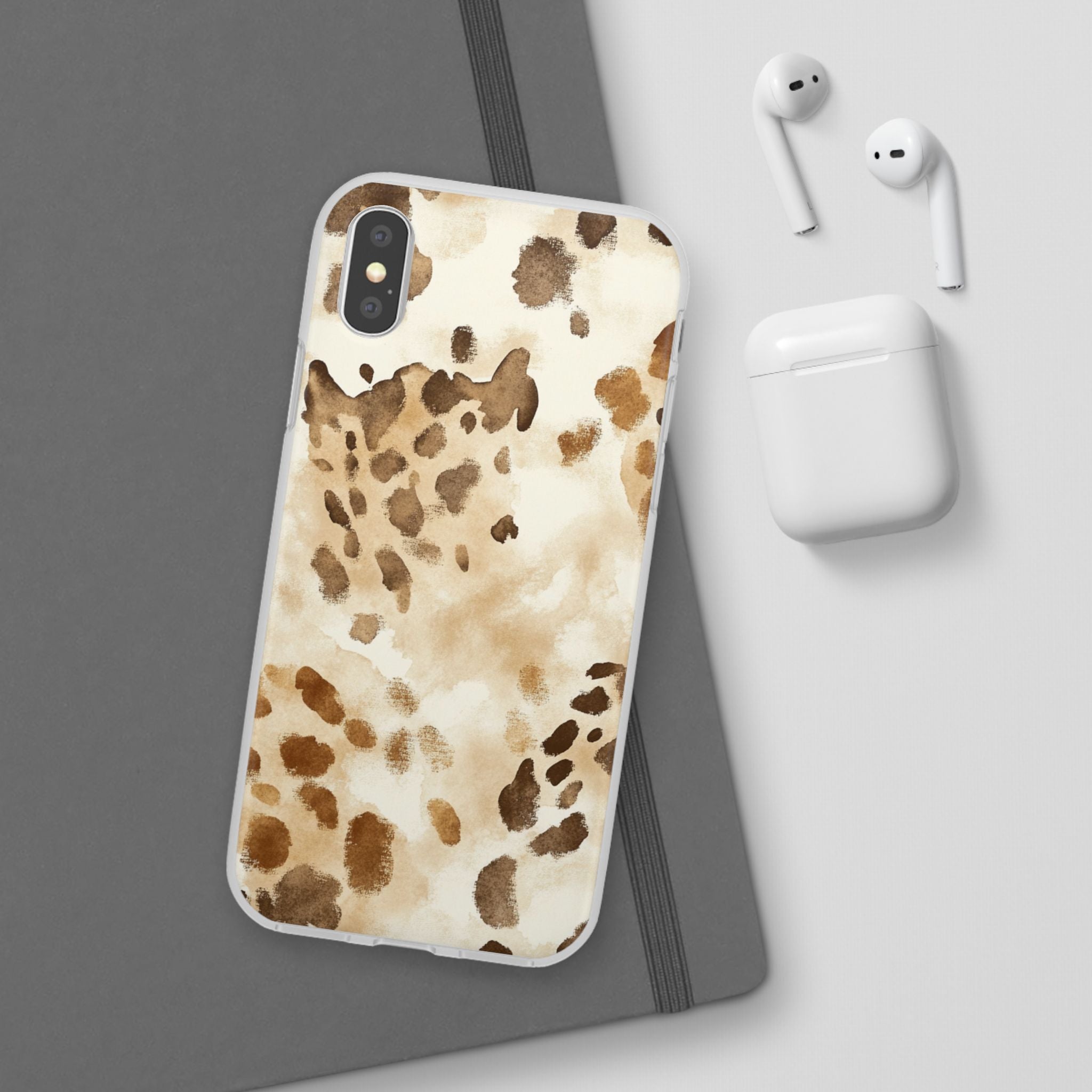 Brown and Beige Watercolor Dalmatian Phone Case, Artsulli - Art is Long, Life is Short, Phone Case, , , , , , ,