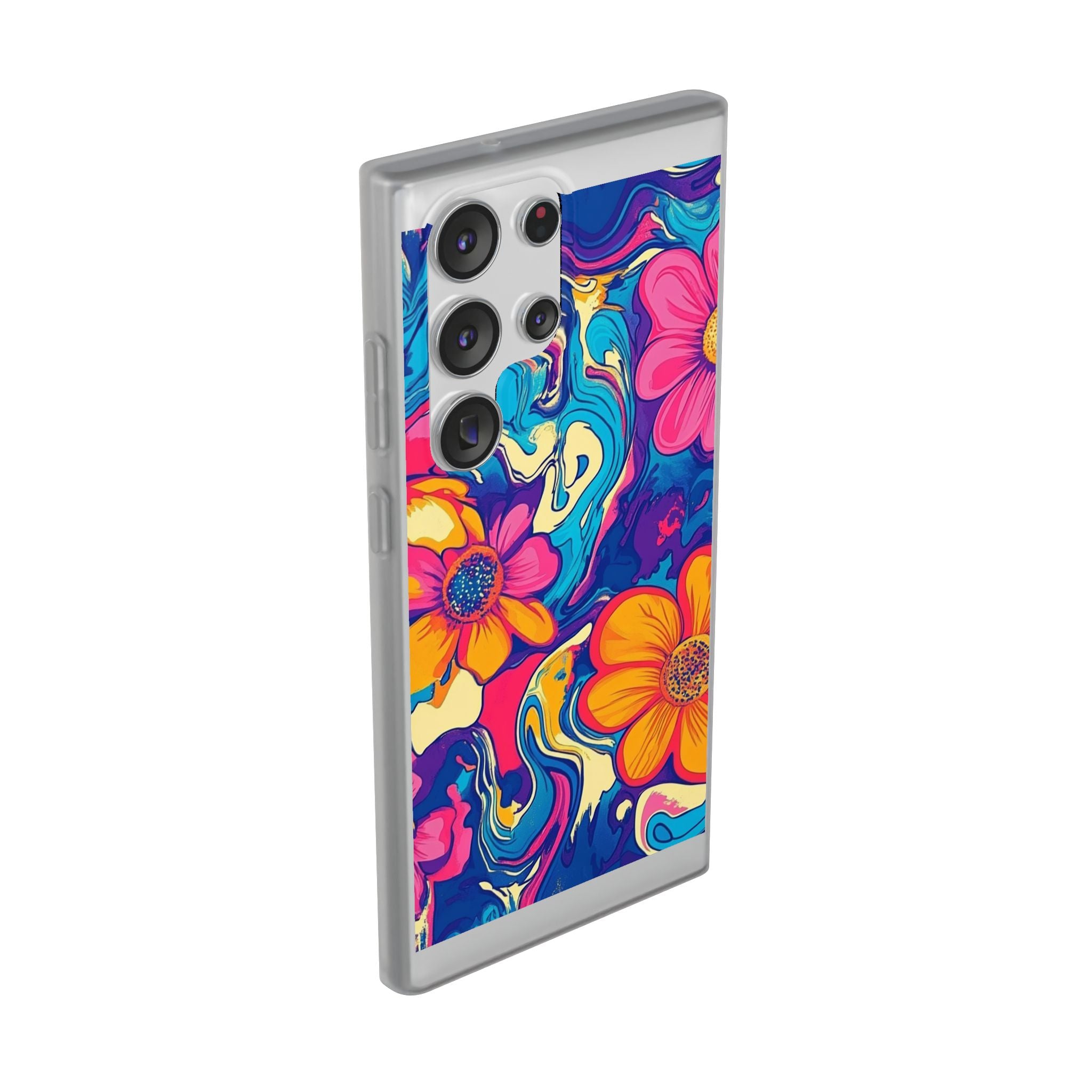 Vibrant Psychedelic Floral Flexi Case, Artsulli - Art is Long, Life is Short, Phone Case, , , , , , ,