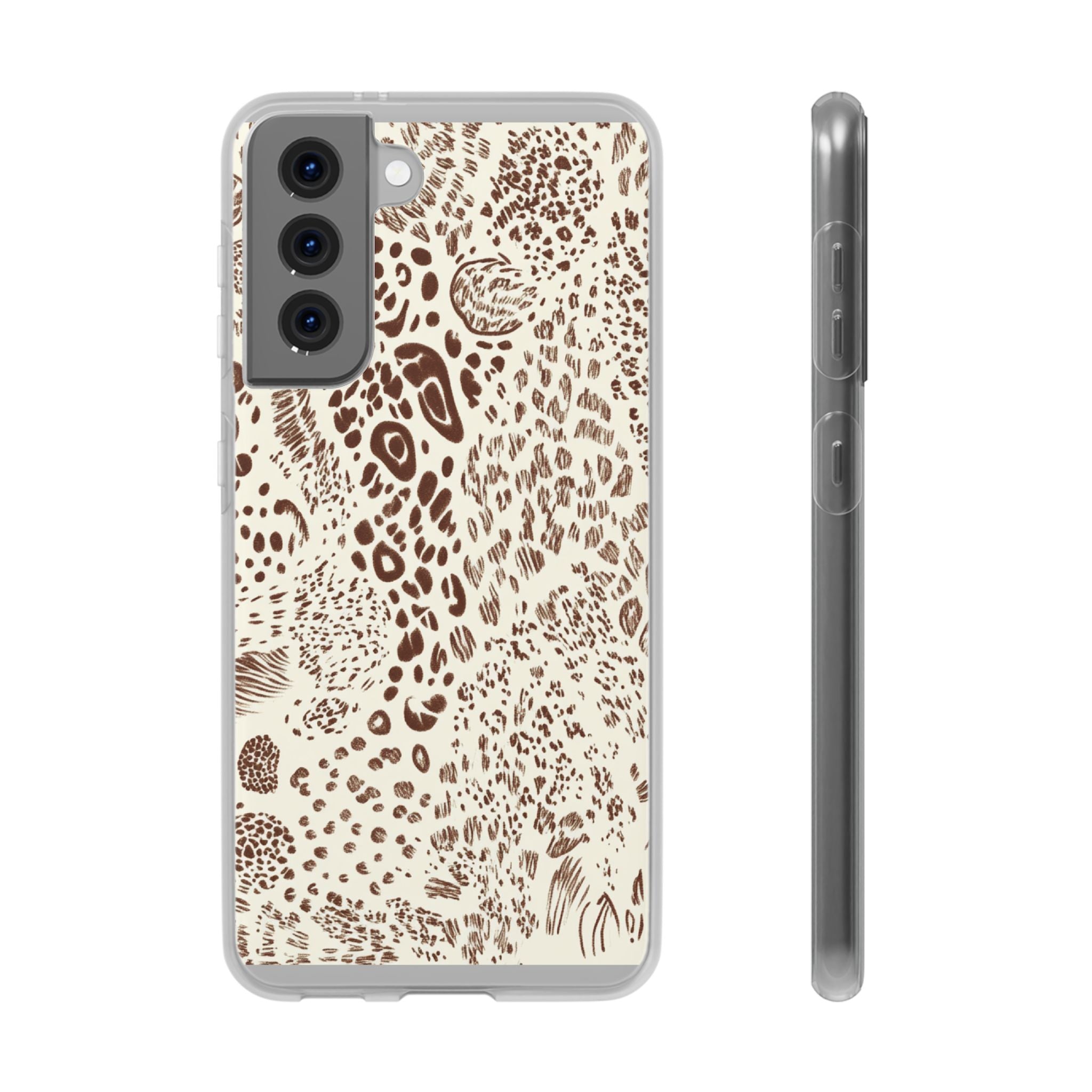 Brown Animal Print Flexi Case, Artsulli - Art is Long, Life is Short, Phone Case, Size, Samsung Galaxy S21, , , , , 19592189193604313784