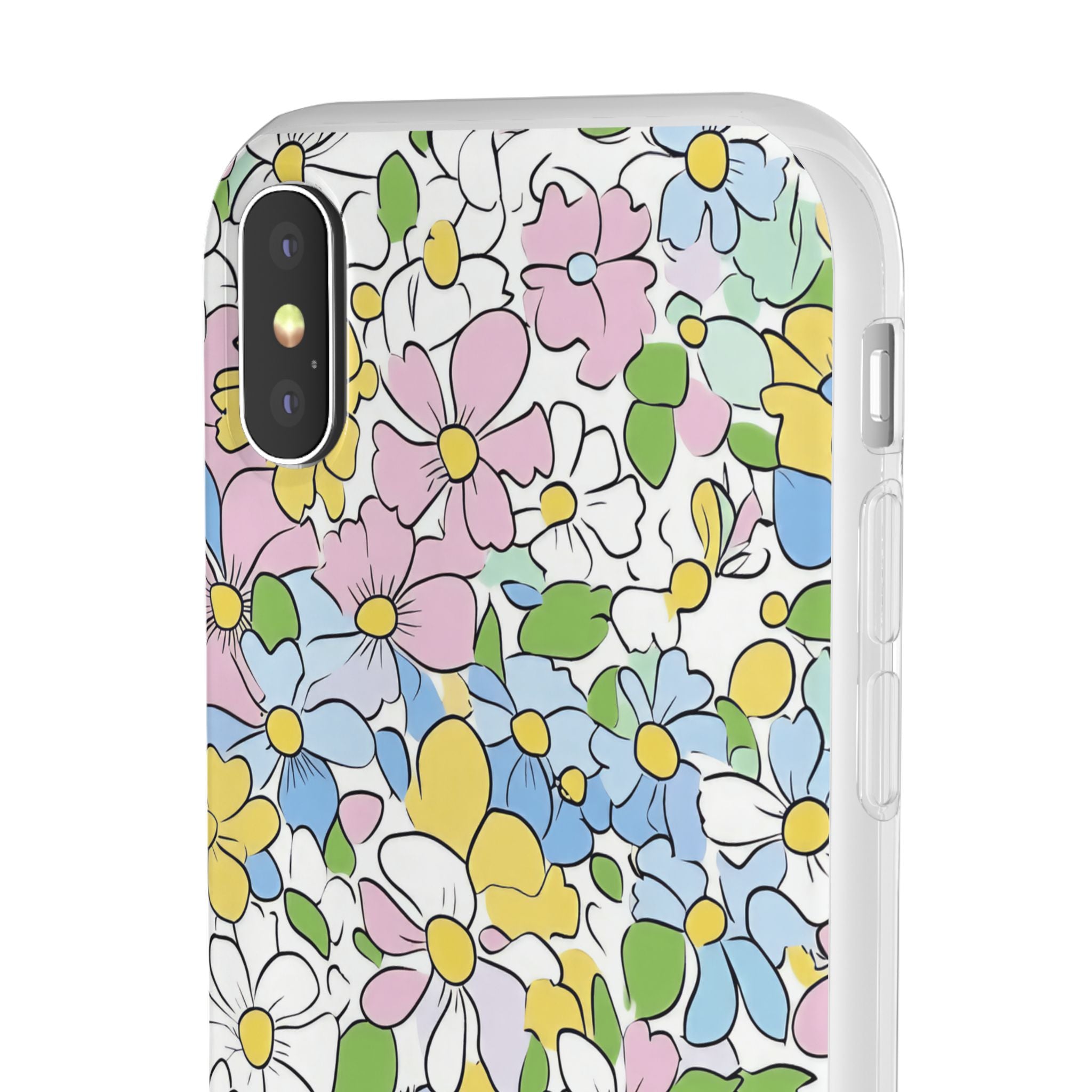 Colorful Floral Clear Flexi Case, Artsulli - Art is Long, Life is Short, Phone Case, , , , , , ,