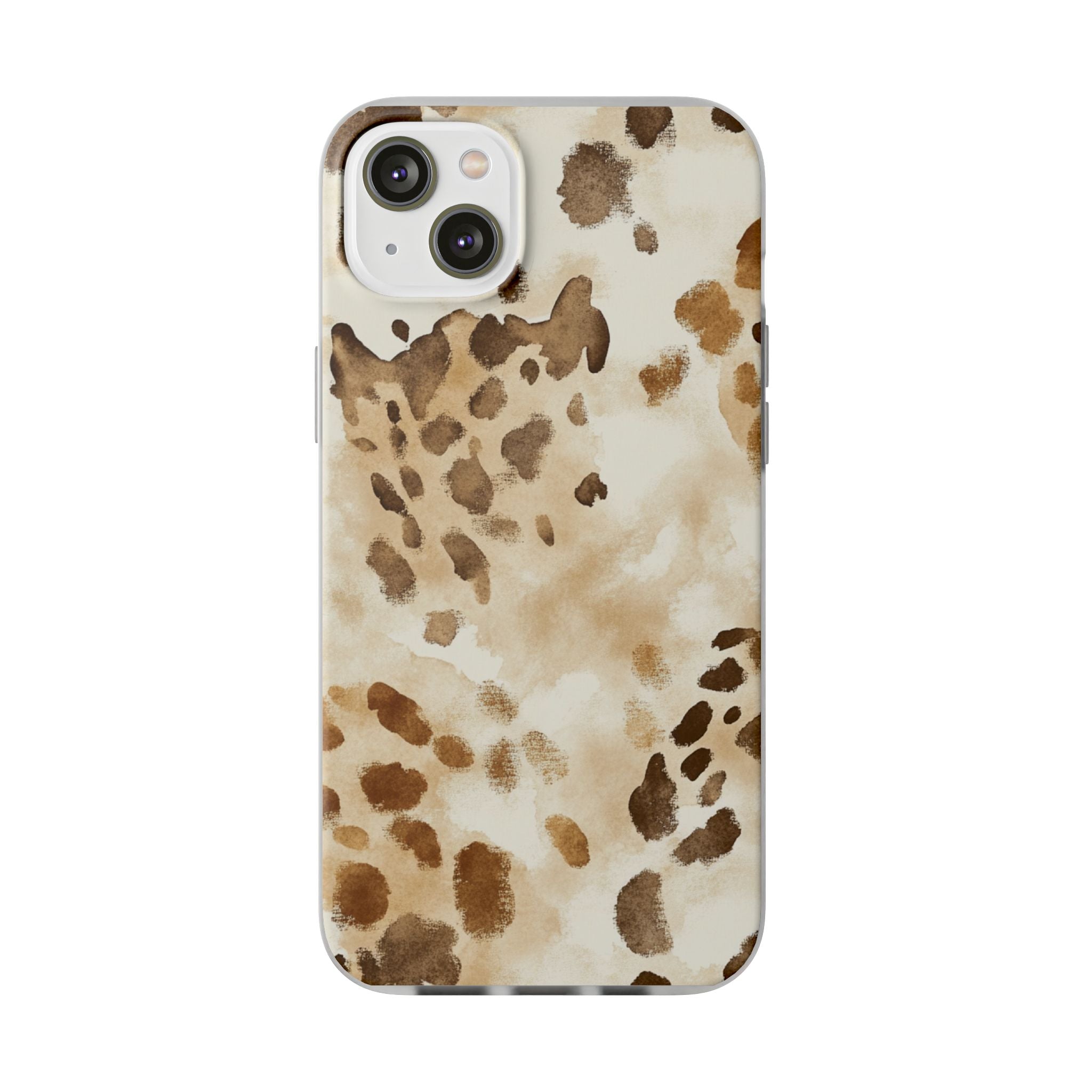 Brown and Beige Watercolor Dalmatian Phone Case, Artsulli - Art is Long, Life is Short, Phone Case, Size, iPhone 14 Plus with gift packaging, , , , , 86524475073741025519