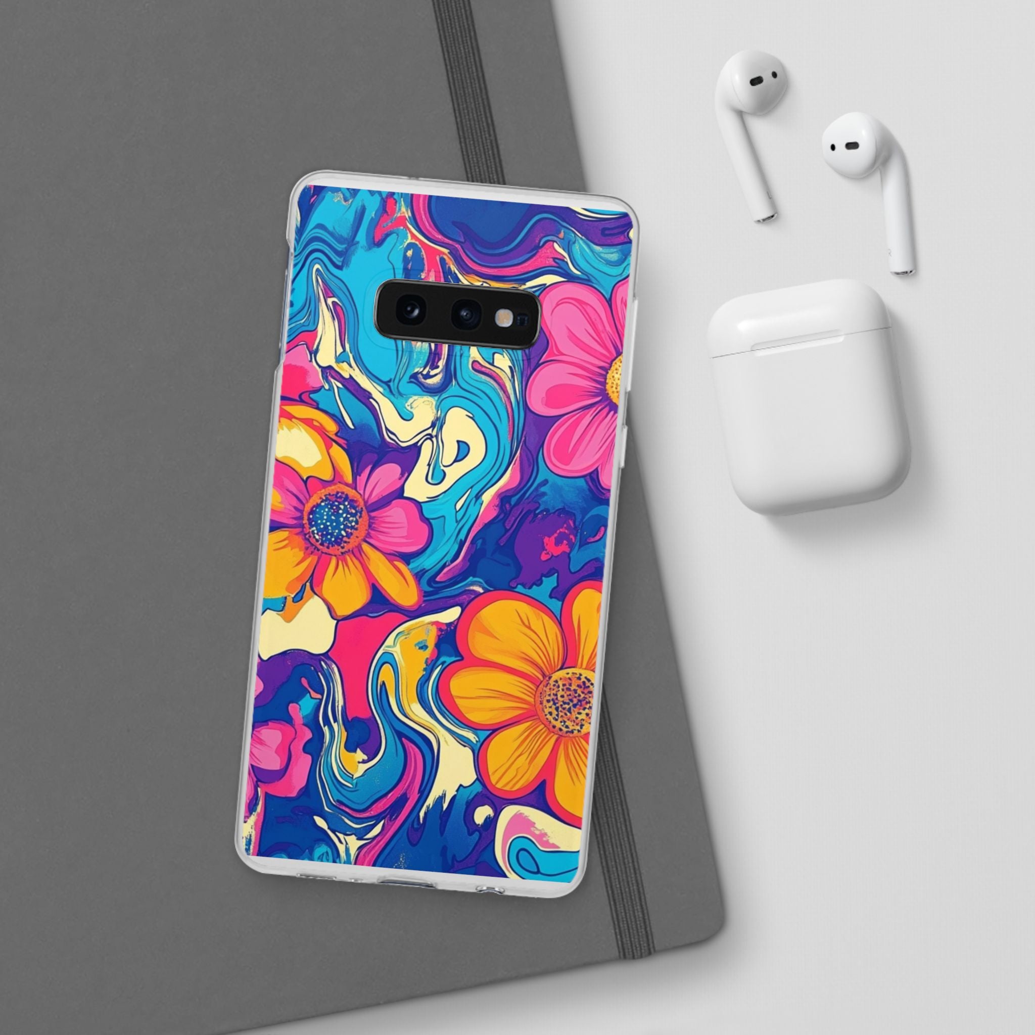 Vibrant Psychedelic Floral Flexi Case, Artsulli - Art is Long, Life is Short, Phone Case, , , , , , ,