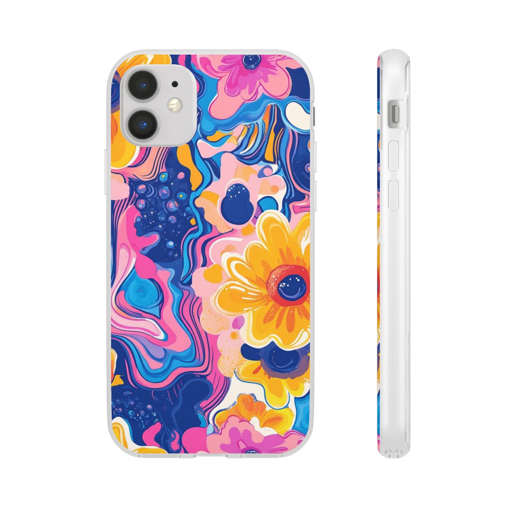 Psychedelic Floral iPhone Case, Artsulli - Art is Long, Life is Short, Phone Case, Size, iPhone 11 with gift packaging, , , , , 27078014204918936031