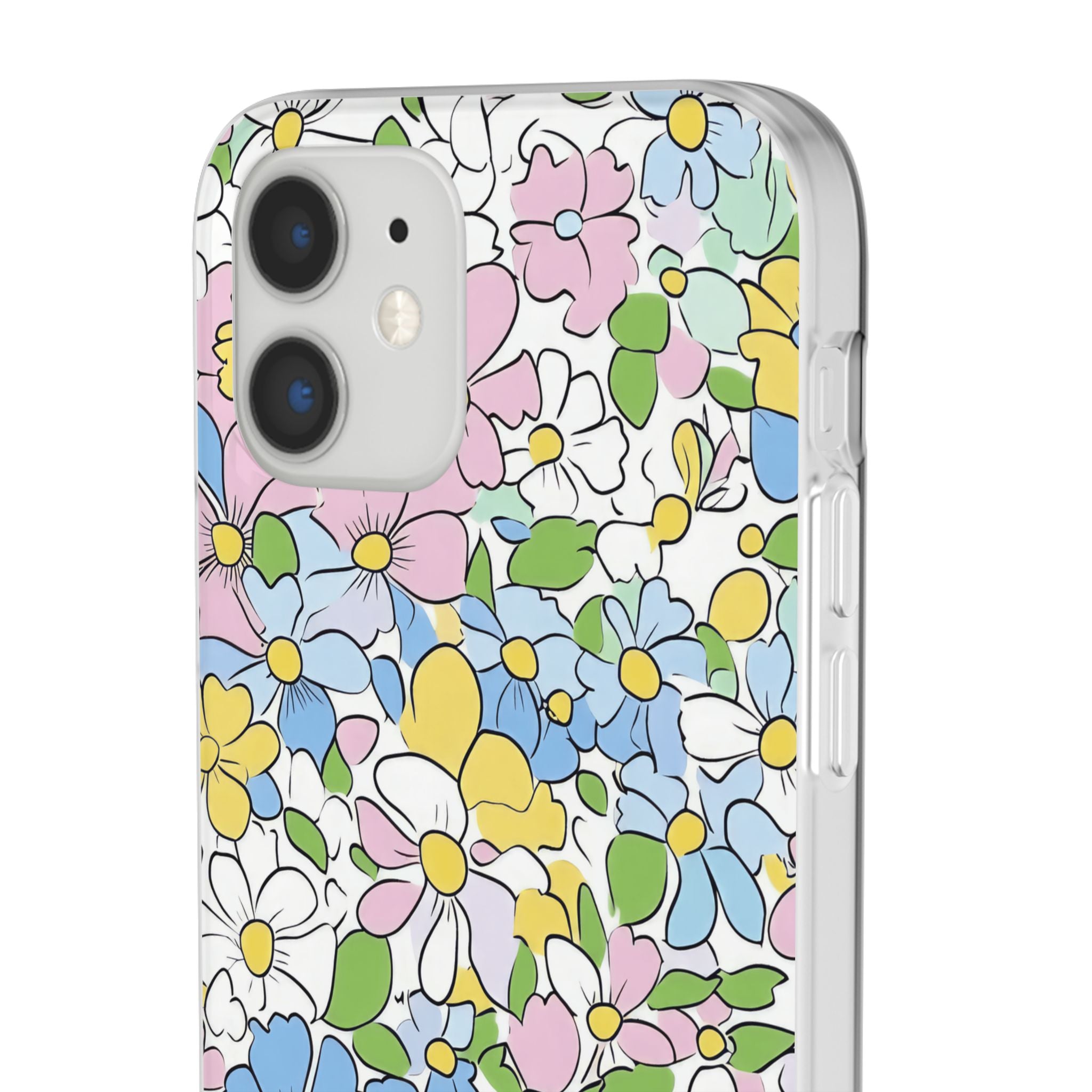 Colorful Floral Clear Flexi Case, Artsulli - Art is Long, Life is Short, Phone Case, , , , , , ,