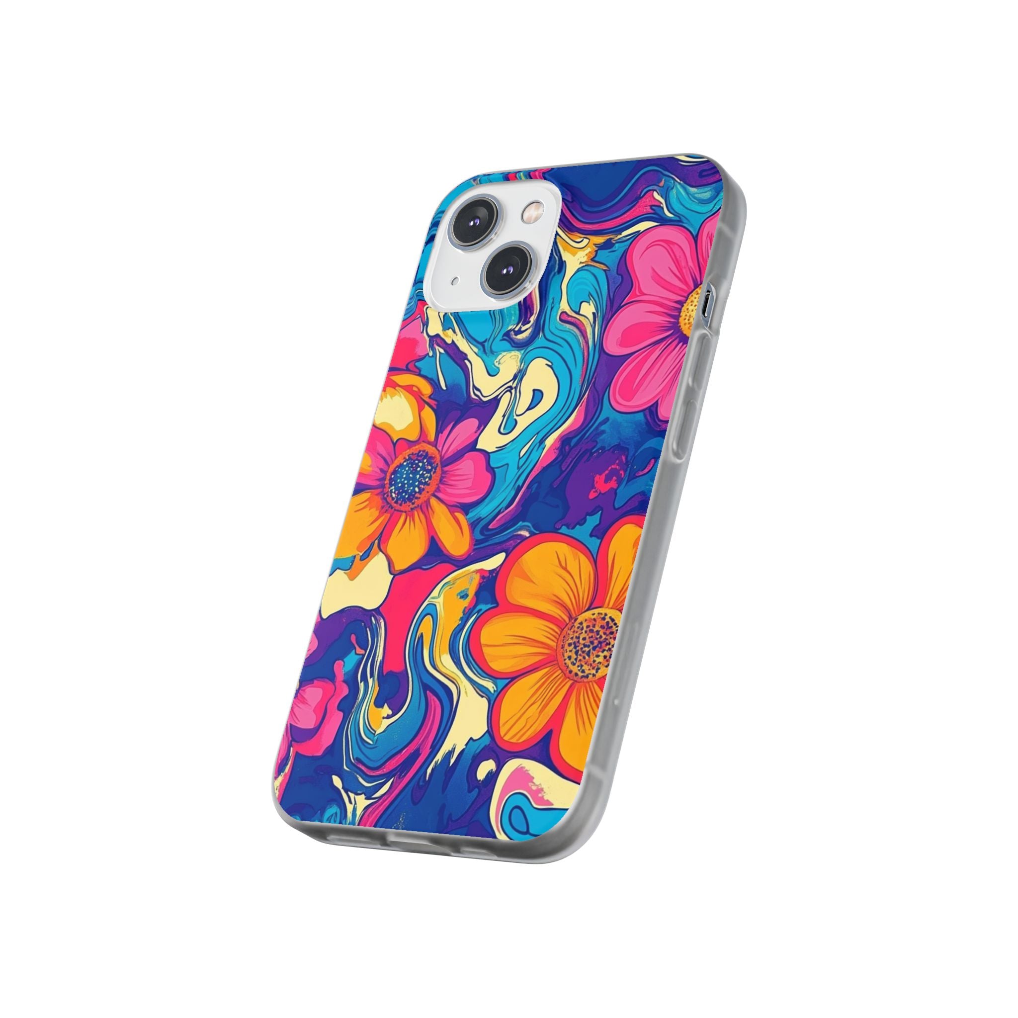 Vibrant Psychedelic Floral Flexi Case, Artsulli - Art is Long, Life is Short, Phone Case, , , , , , ,