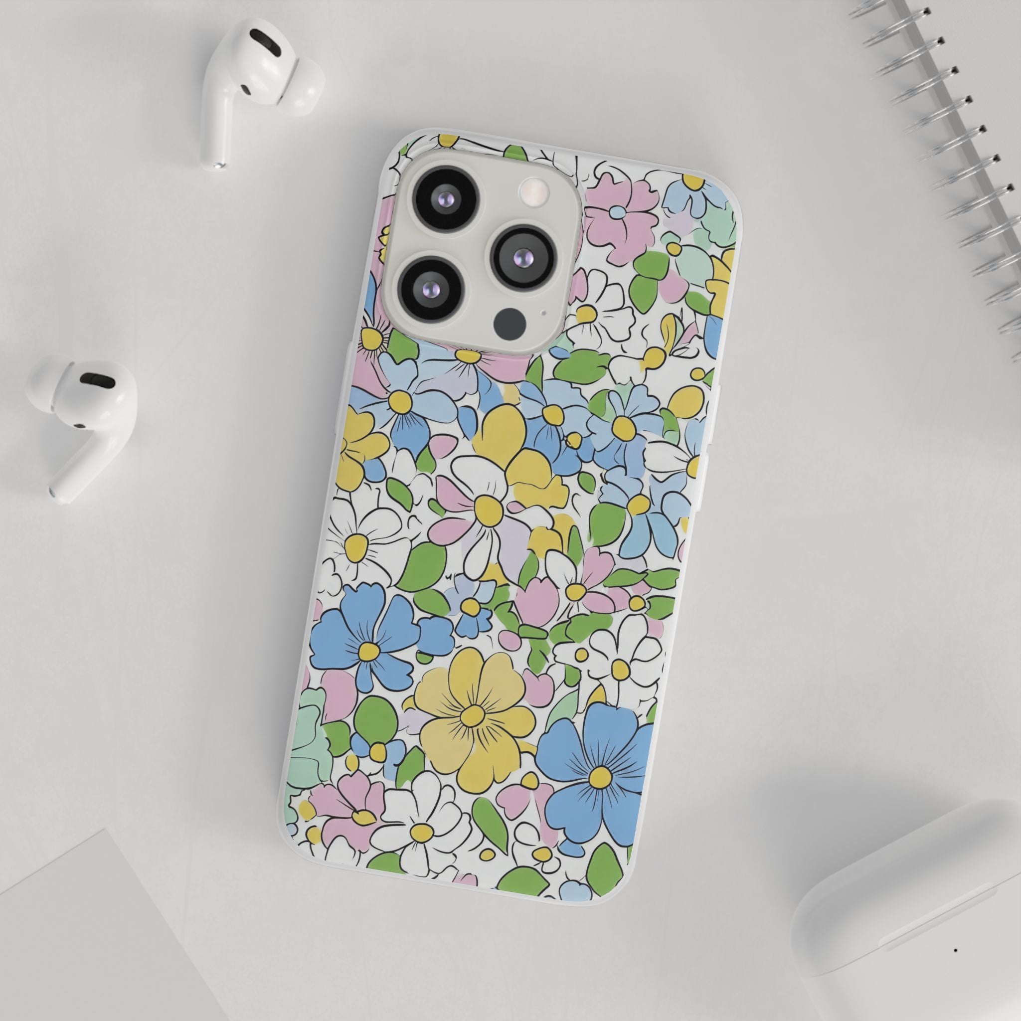 Colorful Floral Clear Flexi Case, Artsulli - Art is Long, Life is Short, Phone Case, , , , , , ,
