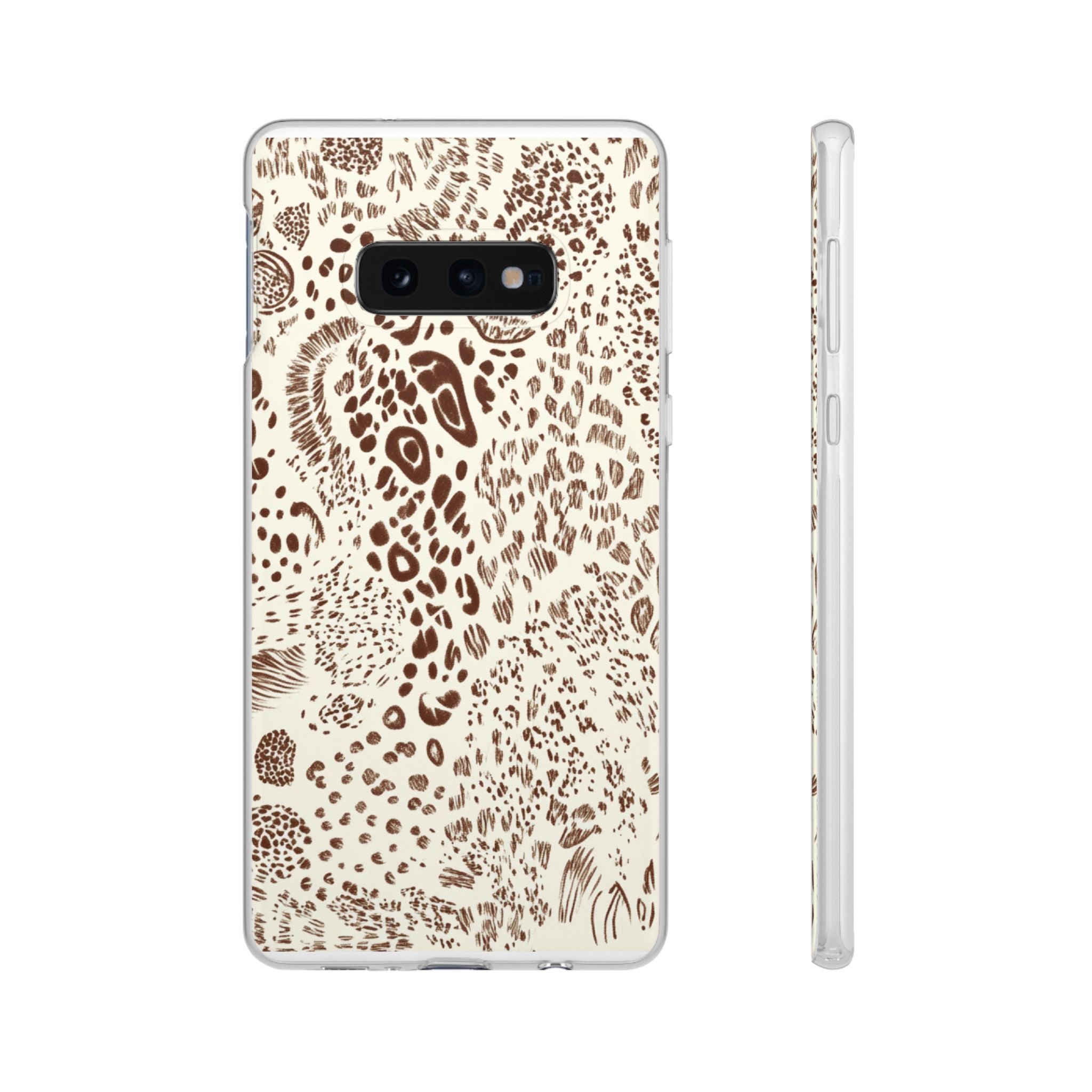 Brown Animal Print Flexi Case, Artsulli - Art is Long, Life is Short, Phone Case, Size, Samsung Galaxy S10E with gift packaging, , , , , 11810996185152751812