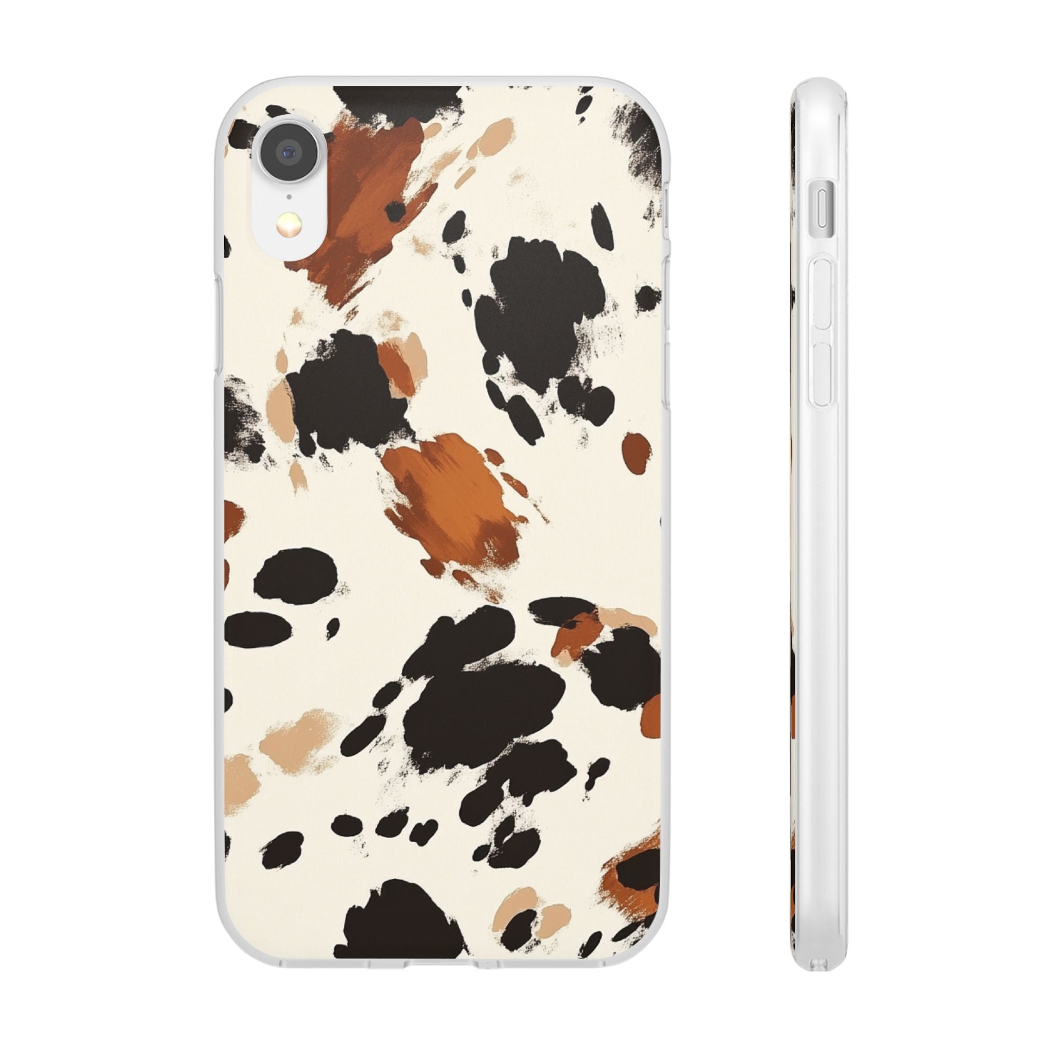 Brown Cow Print Phone Case, Artsulli - Art is Long, Life is Short, Phone Case, Size, iPhone XR, , , , , 17991209137781377862