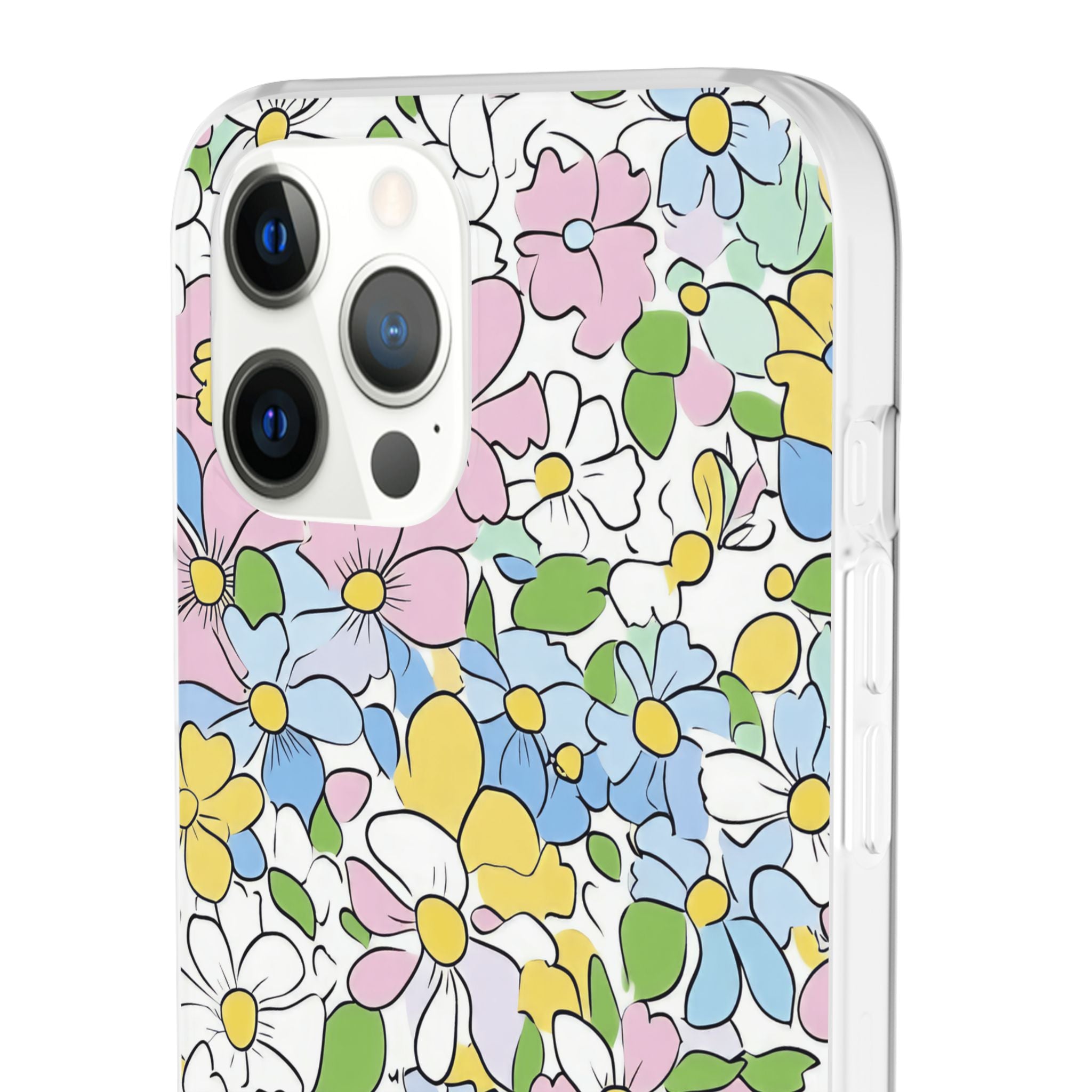 Colorful Floral Clear Flexi Case, Artsulli - Art is Long, Life is Short, Phone Case, , , , , , ,