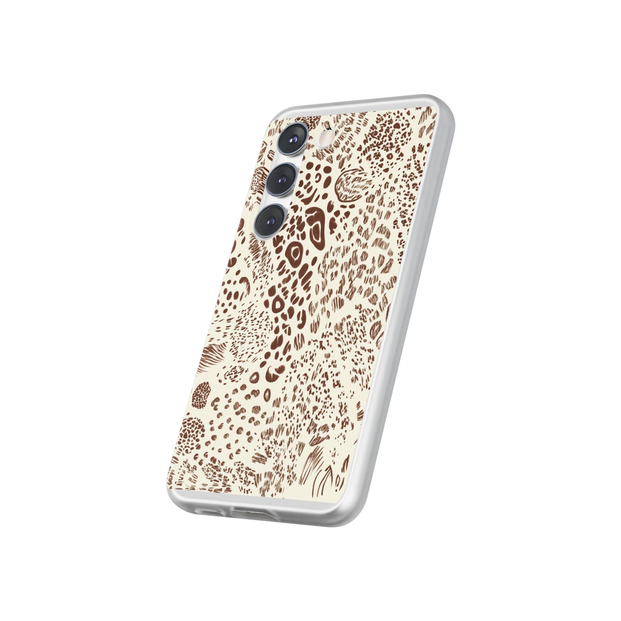Brown Animal Print Flexi Case, Artsulli - Art is Long, Life is Short, Phone Case, , , , , , ,