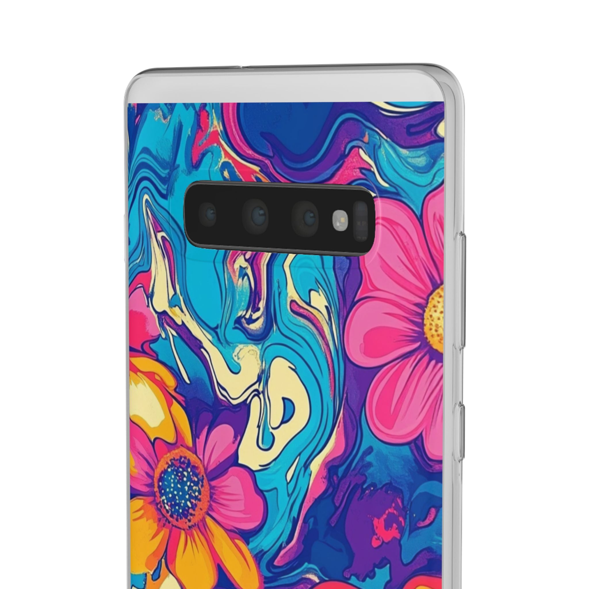 Vibrant Psychedelic Floral Flexi Case, Artsulli - Art is Long, Life is Short, Phone Case, , , , , , ,