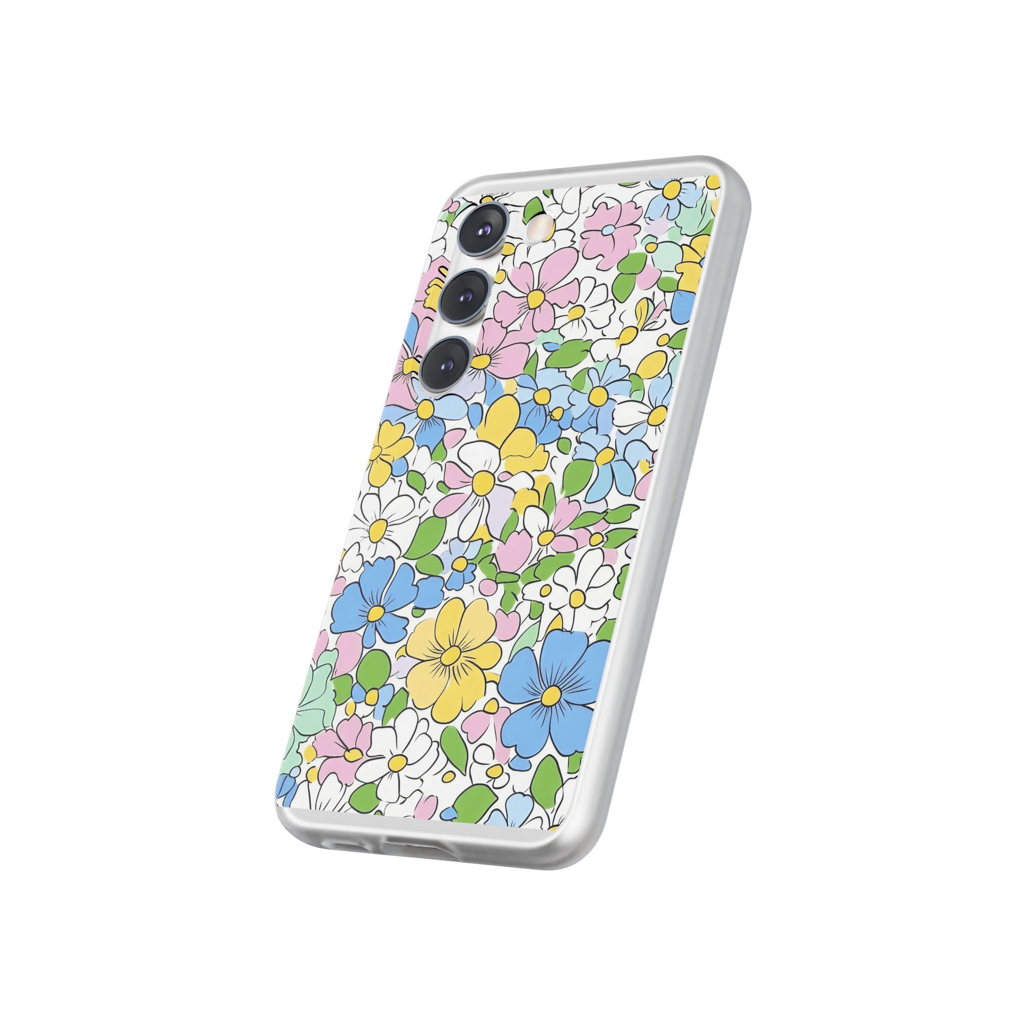 Colorful Floral Clear Flexi Case, Artsulli - Art is Long, Life is Short, Phone Case, , , , , , ,