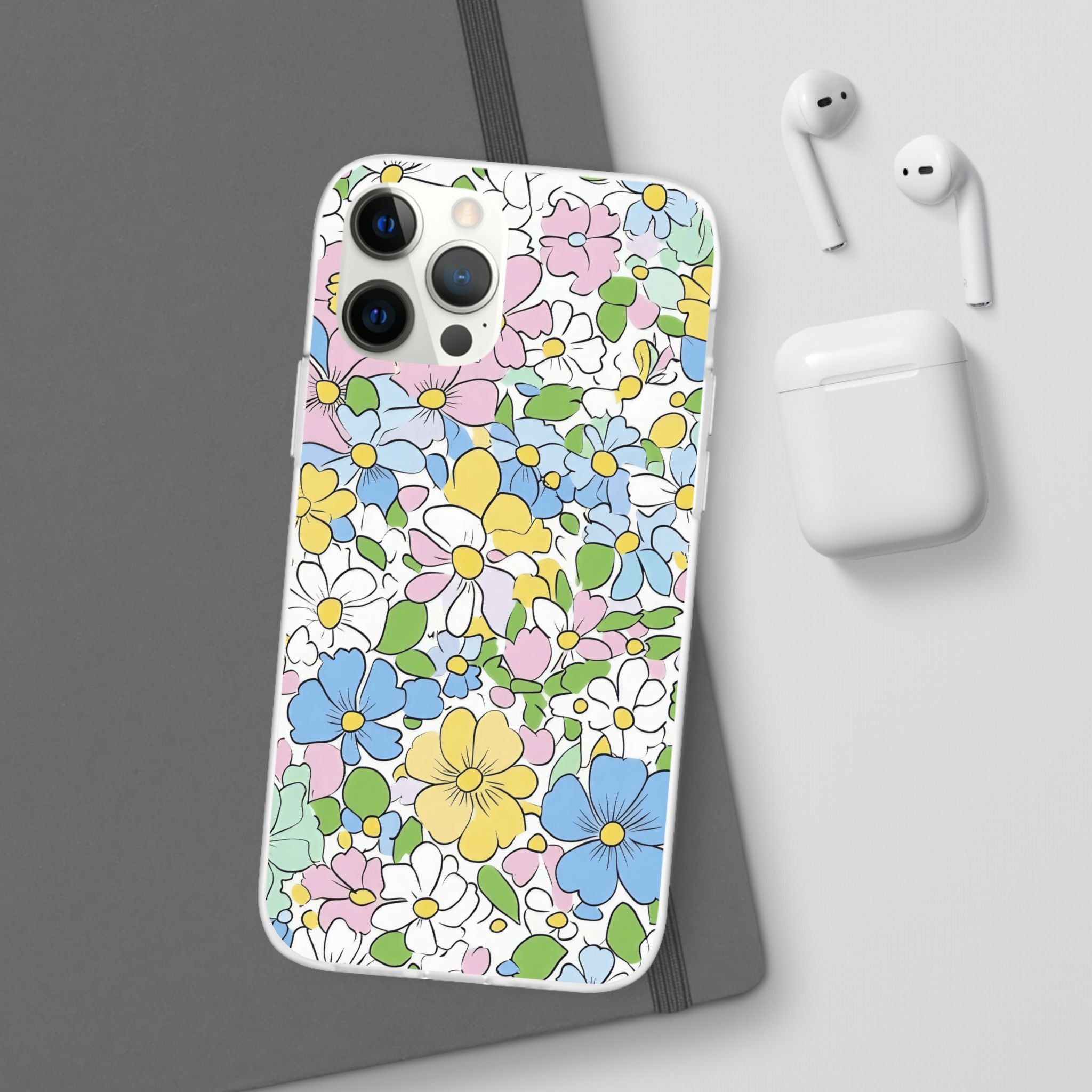 Colorful Floral Clear Flexi Case, Artsulli - Art is Long, Life is Short, Phone Case, , , , , , ,