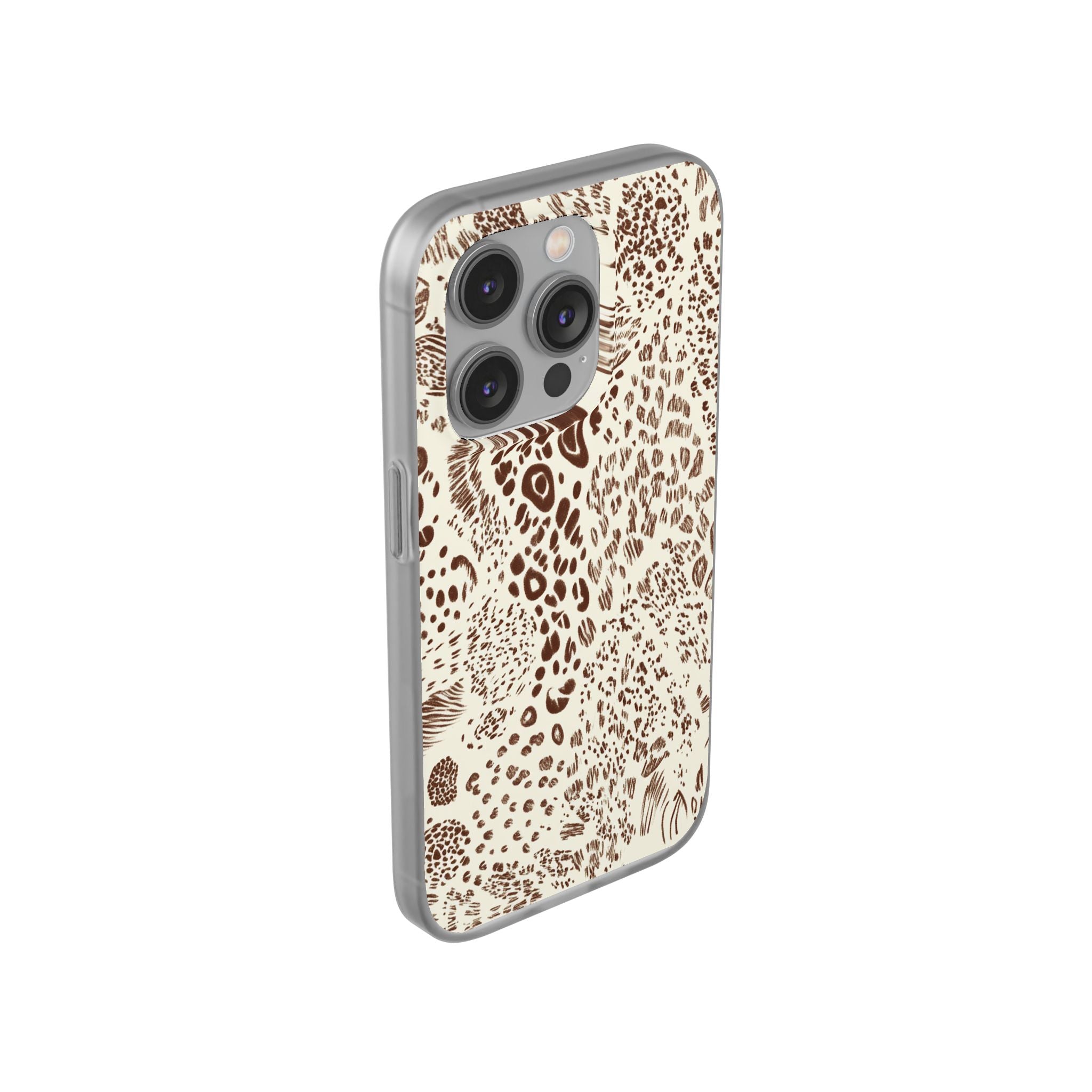 Brown Animal Print Flexi Case, Artsulli - Art is Long, Life is Short, Phone Case, , , , , , ,