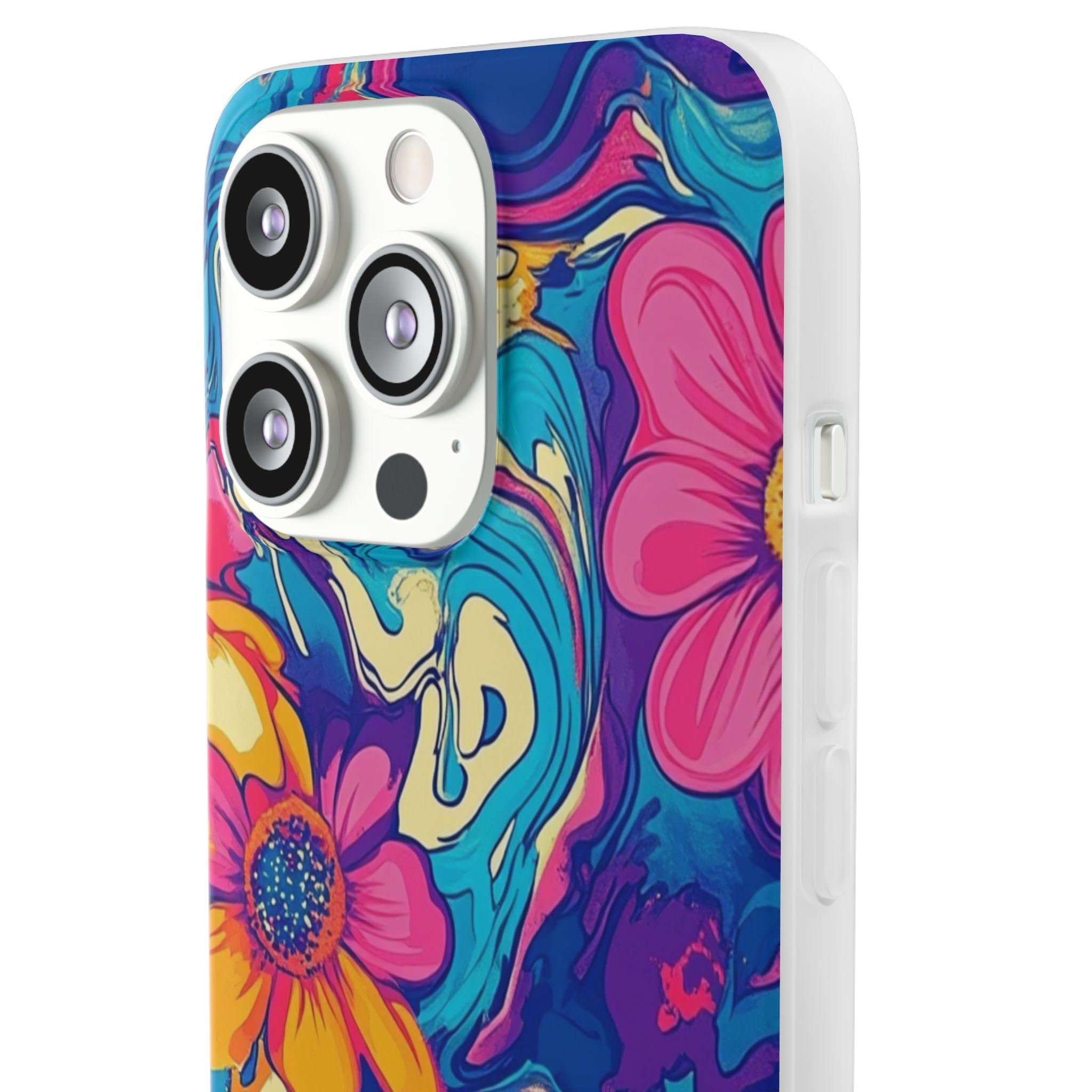 Vibrant Psychedelic Floral Flexi Case, Artsulli - Art is Long, Life is Short, Phone Case, , , , , , ,