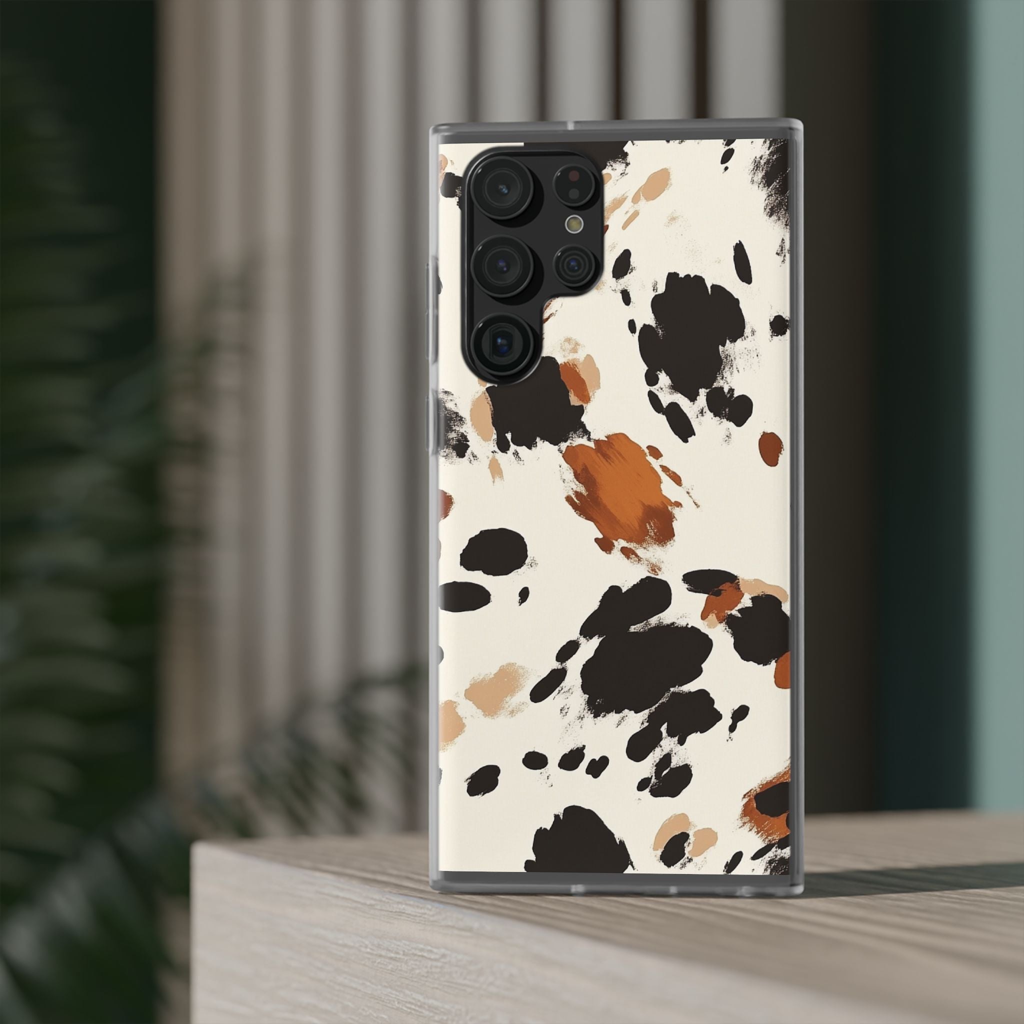 Brown Cow Print Phone Case, Artsulli - Art is Long, Life is Short, Phone Case, , , , , , ,