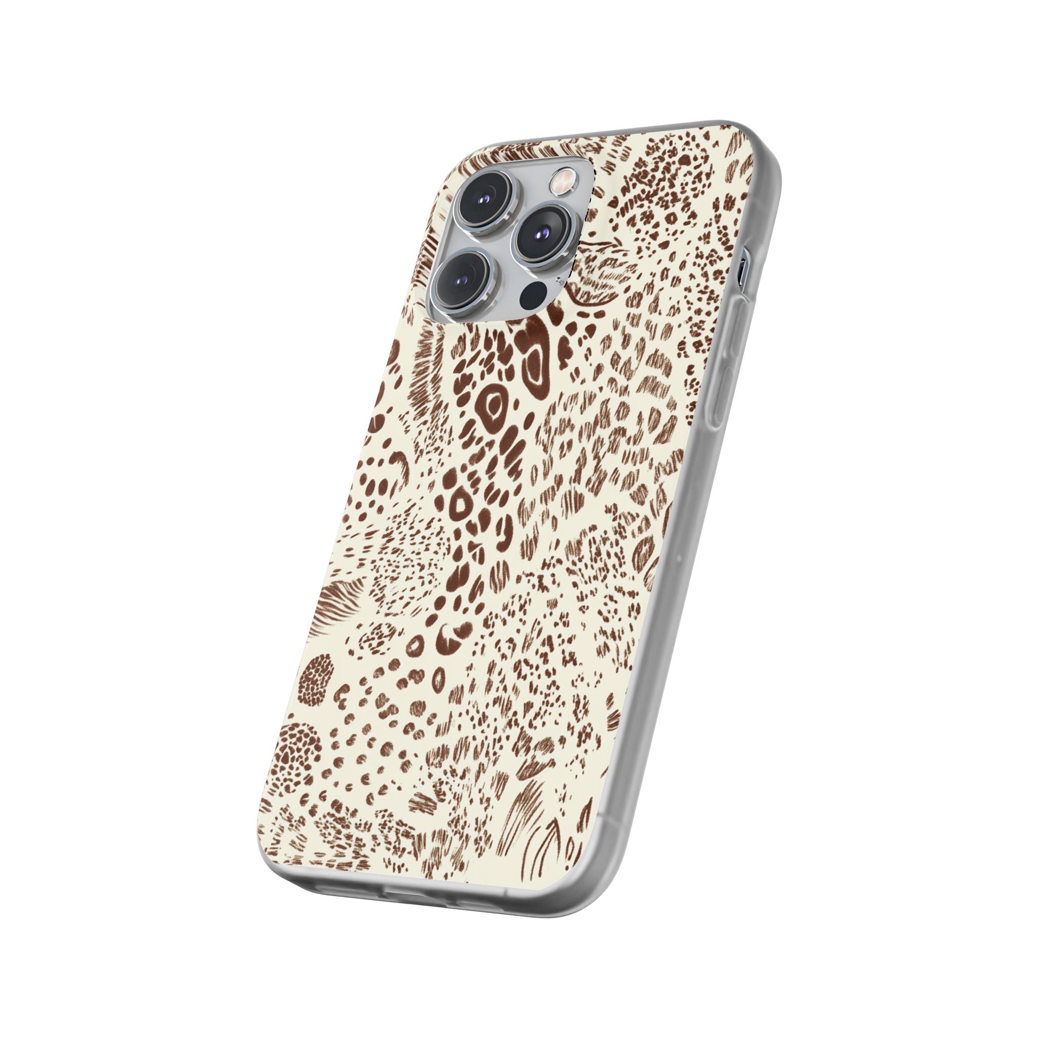 Brown Animal Print Flexi Case, Artsulli - Art is Long, Life is Short, Phone Case, , , , , , ,