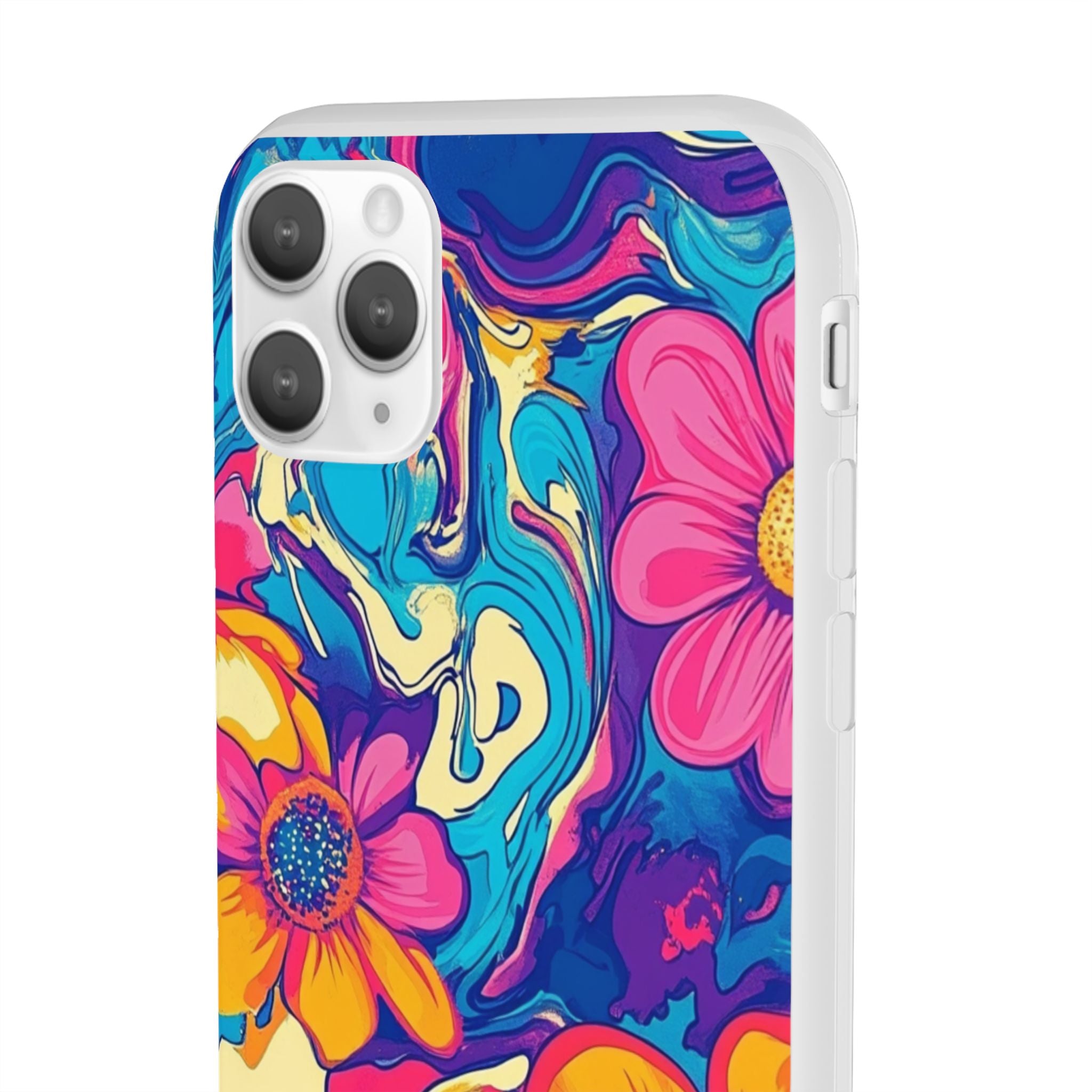Vibrant Psychedelic Floral Flexi Case, Artsulli - Art is Long, Life is Short, Phone Case, , , , , , ,