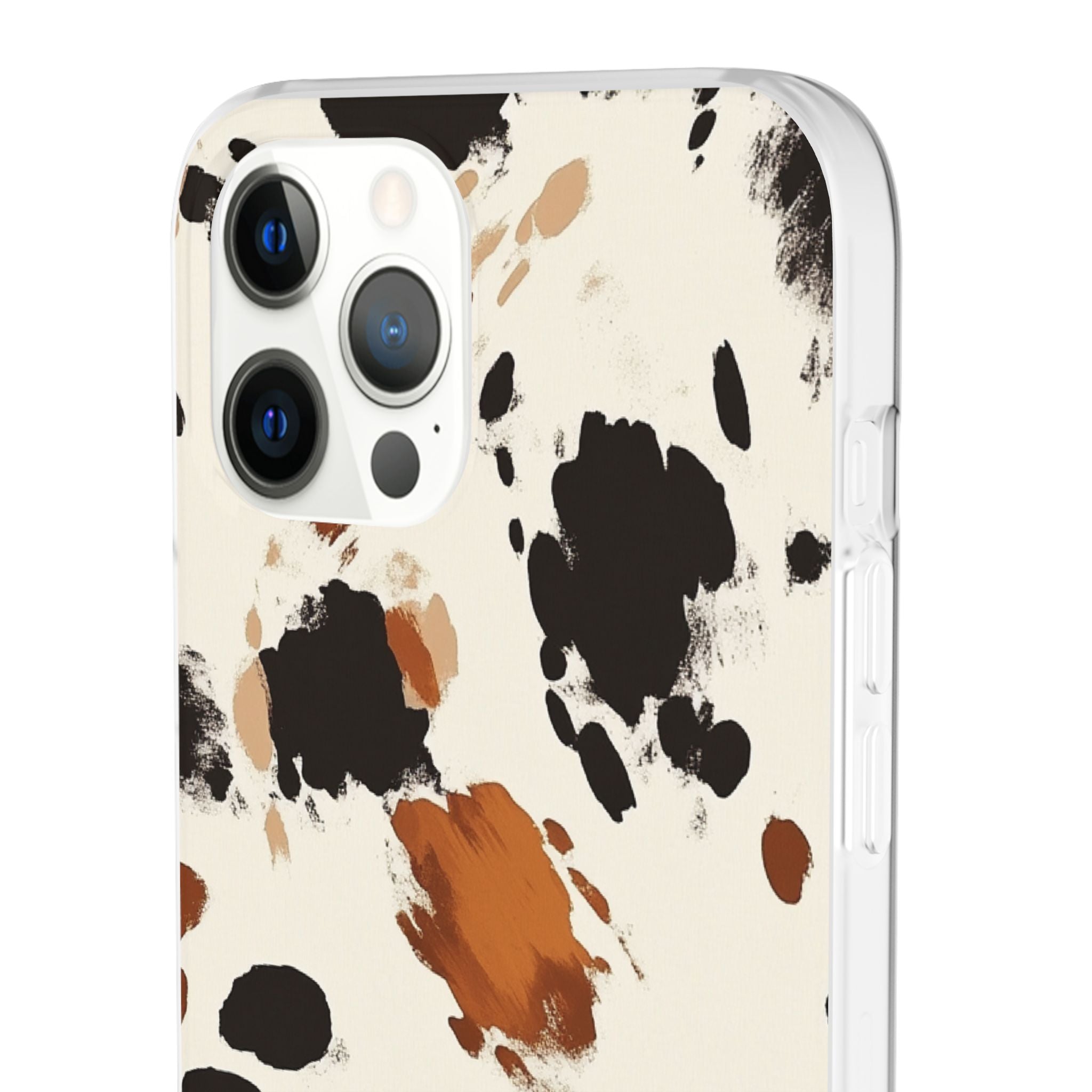 Brown Cow Print Phone Case, Artsulli - Art is Long, Life is Short, Phone Case, , , , , , ,