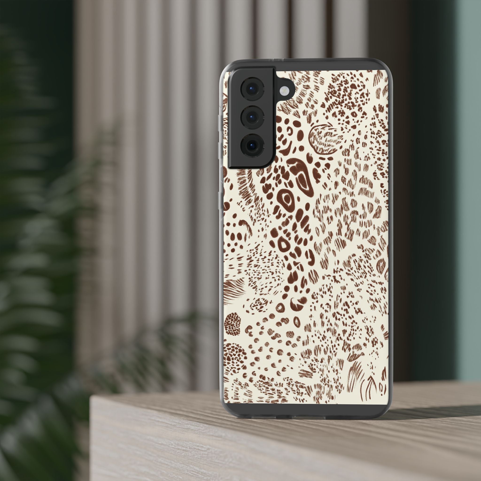 Brown Animal Print Flexi Case, Artsulli - Art is Long, Life is Short, Phone Case, , , , , , ,