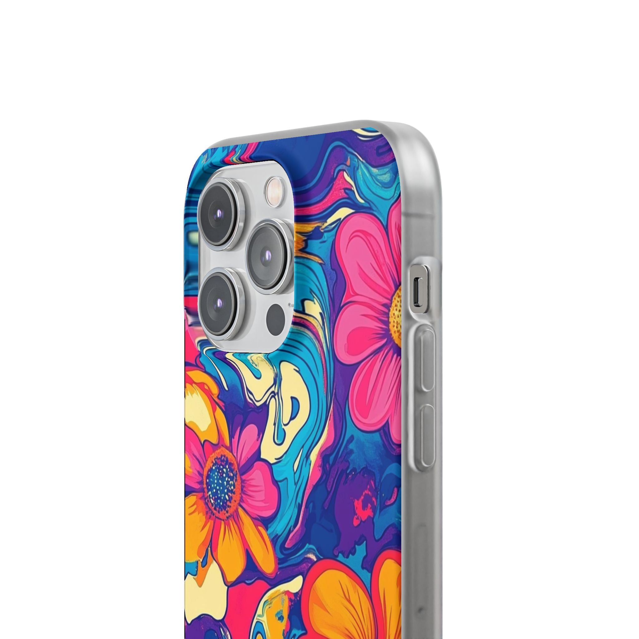 Vibrant Psychedelic Floral Flexi Case, Artsulli - Art is Long, Life is Short, Phone Case, , , , , , ,