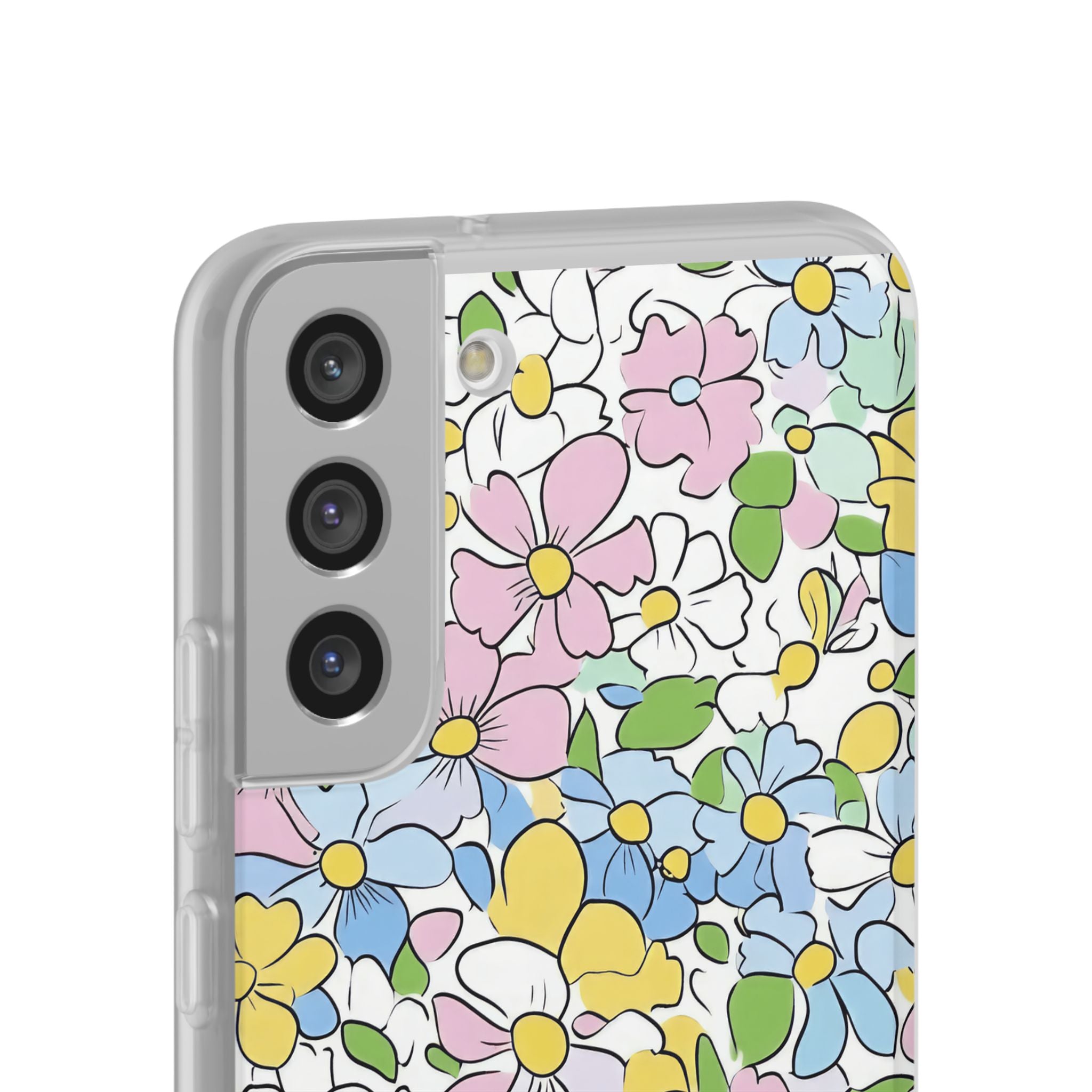 Colorful Floral Clear Flexi Case, Artsulli - Art is Long, Life is Short, Phone Case, , , , , , ,