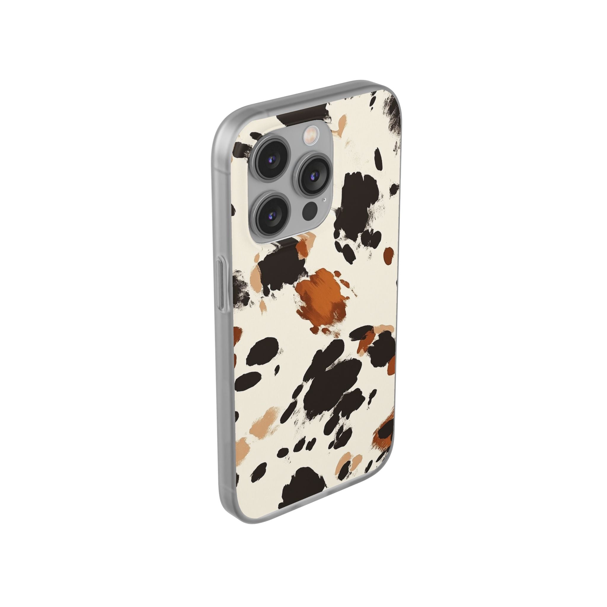 Brown Cow Print Phone Case, Artsulli - Art is Long, Life is Short, Phone Case, , , , , , ,