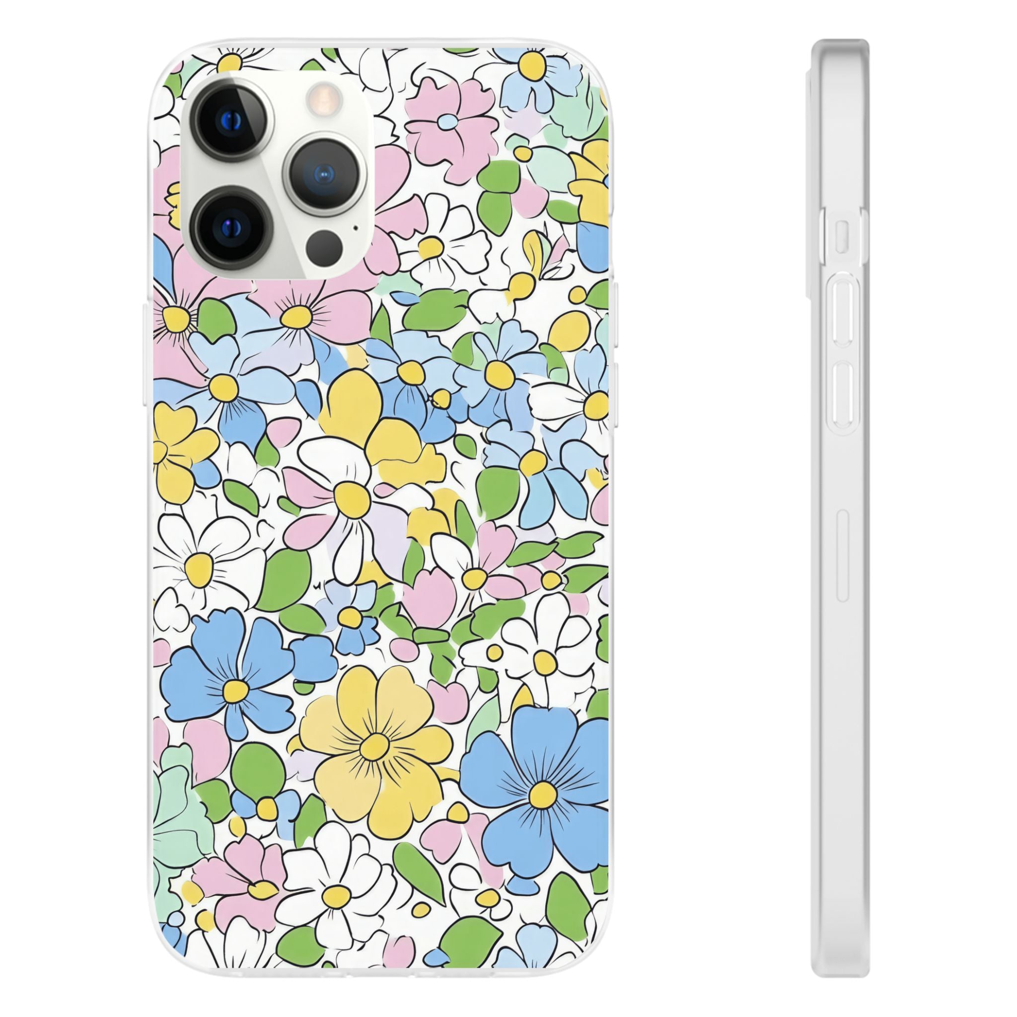 Colorful Floral Clear Flexi Case, Artsulli - Art is Long, Life is Short, Phone Case, Size, iPhone 12 Pro Max, , , , , 32471714075451604073