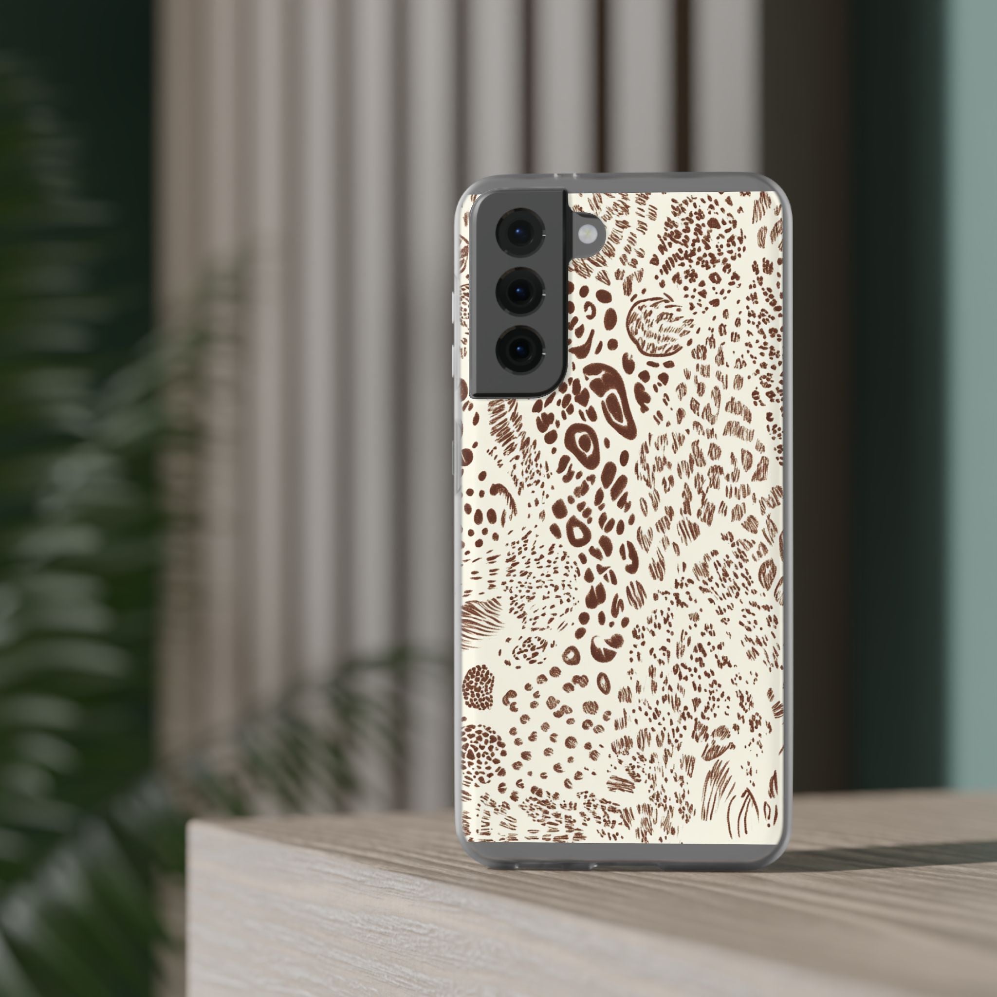 Brown Animal Print Flexi Case, Artsulli - Art is Long, Life is Short, Phone Case, , , , , , ,