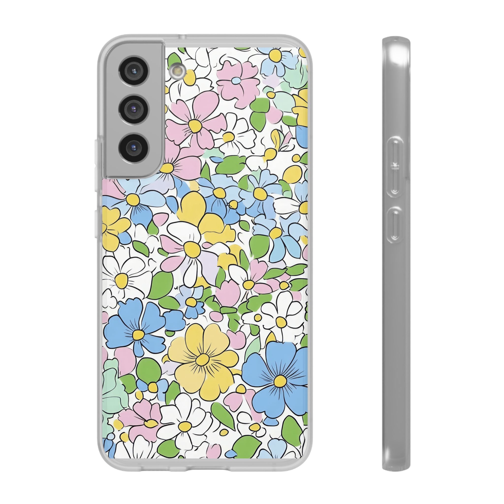 Colorful Floral Clear Flexi Case, Artsulli - Art is Long, Life is Short, Phone Case, Size, Samsung Galaxy S22 Plus, , , , , 19139345574431256329